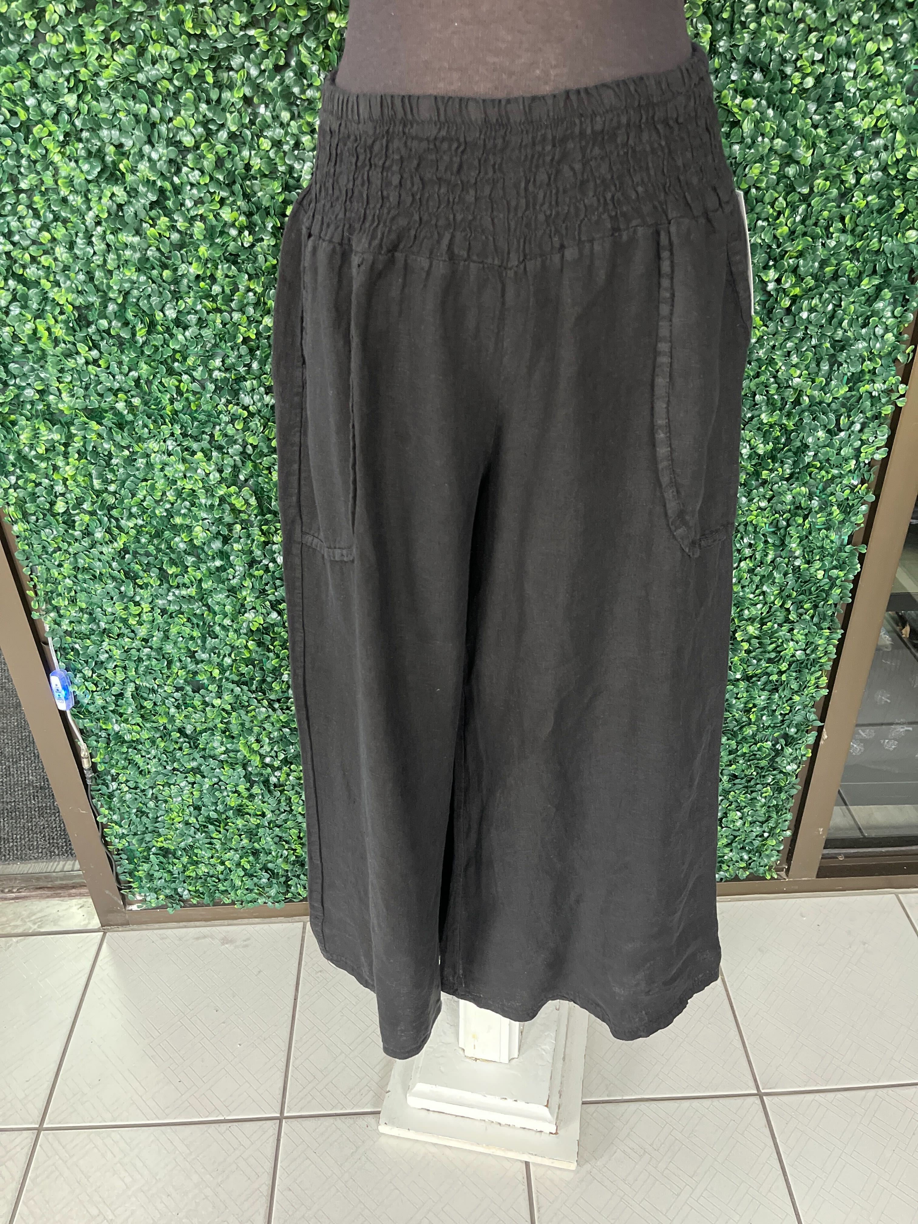 Pantalon évasé en lin