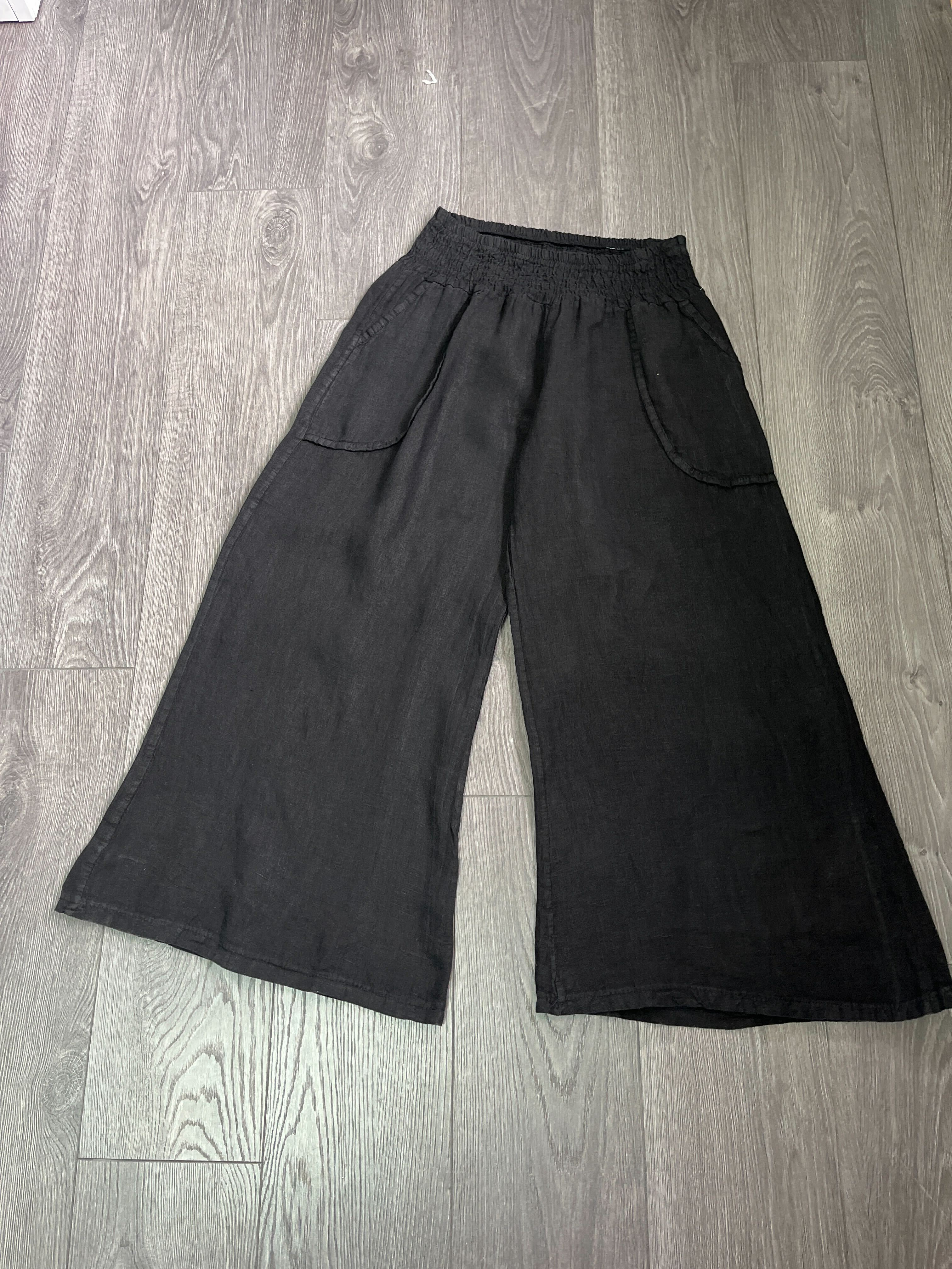 Pantalon évasé en lin