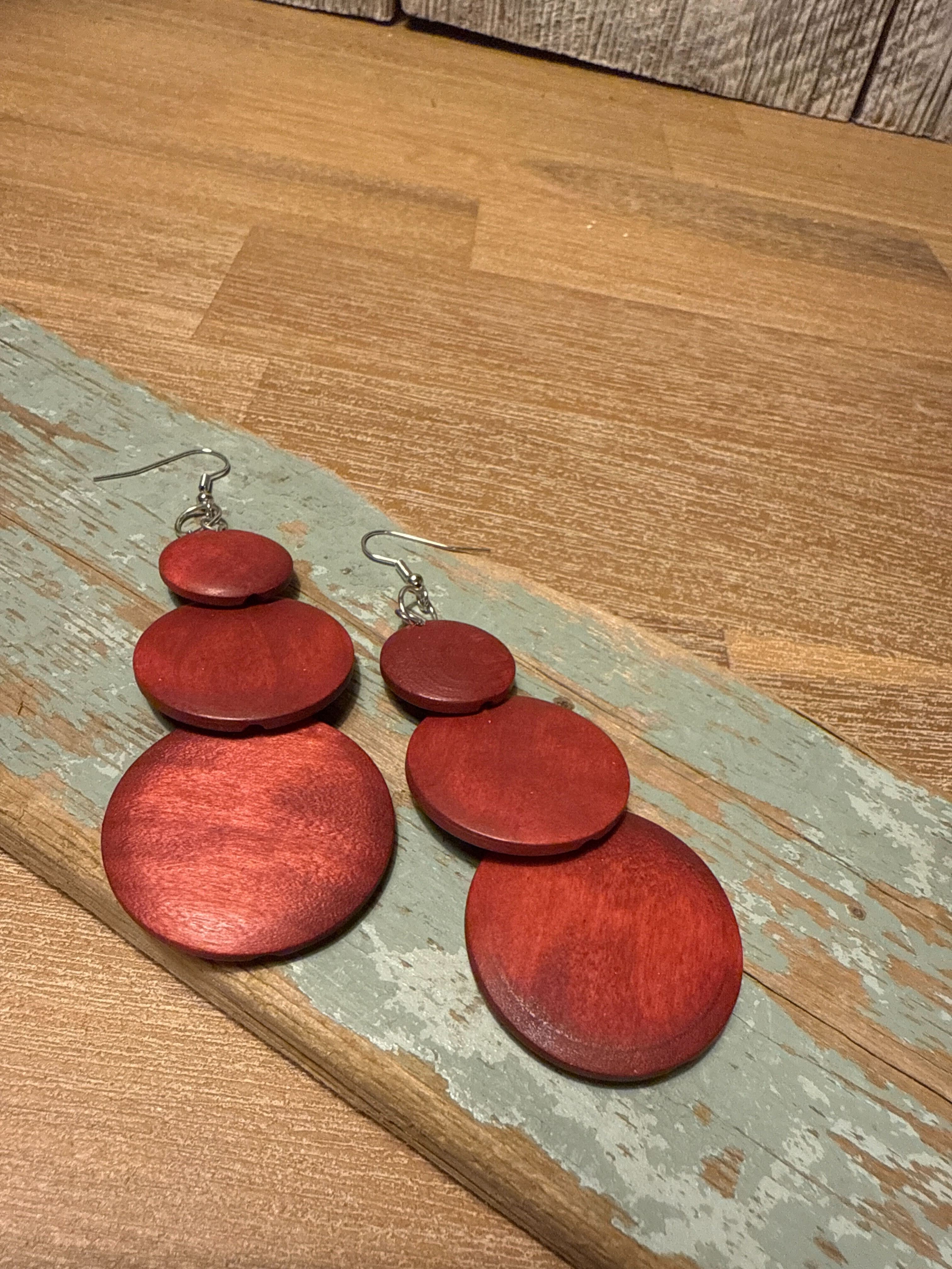 Boucle d'oreille en bois