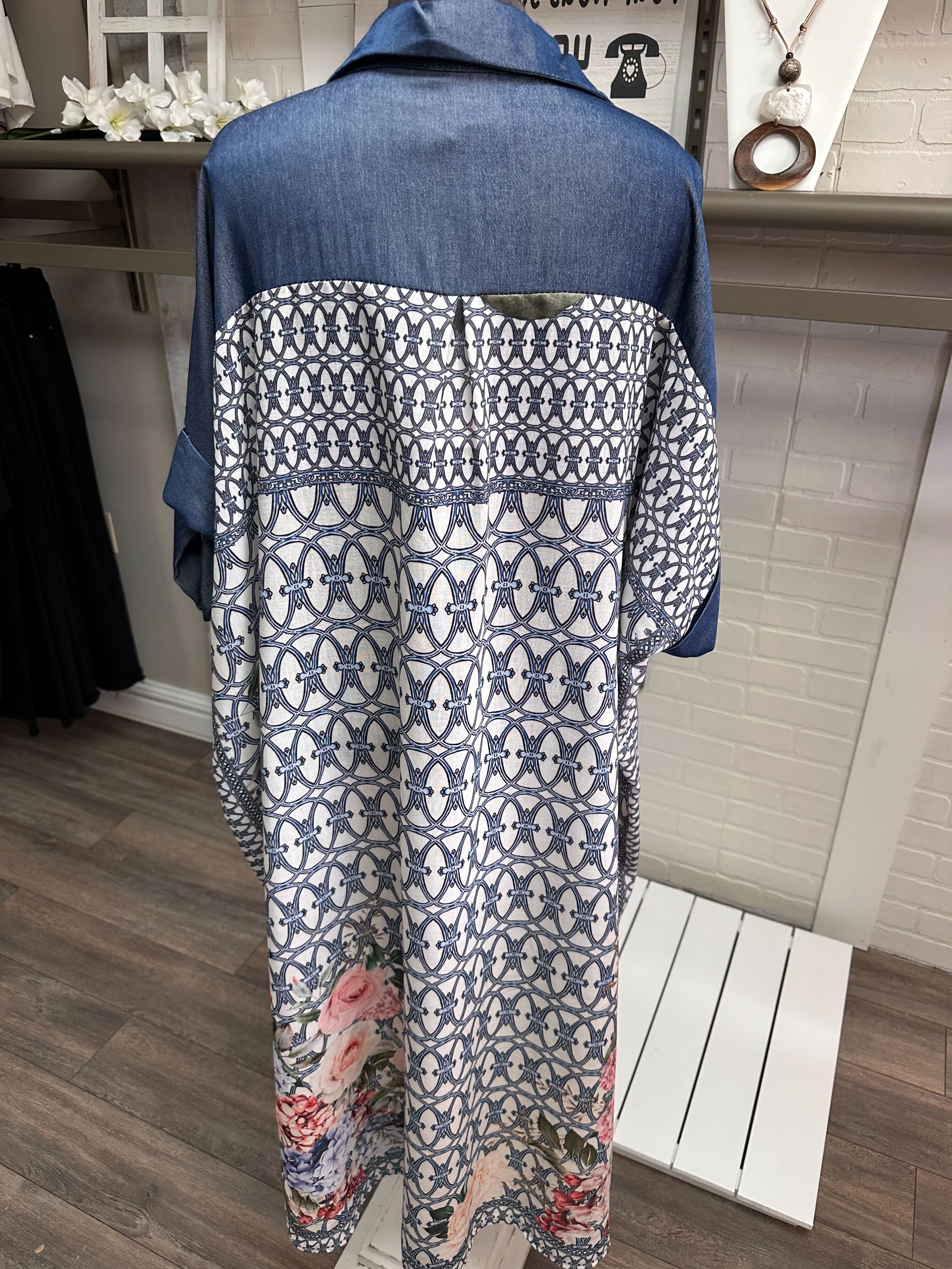 Robe jeans et fleuris