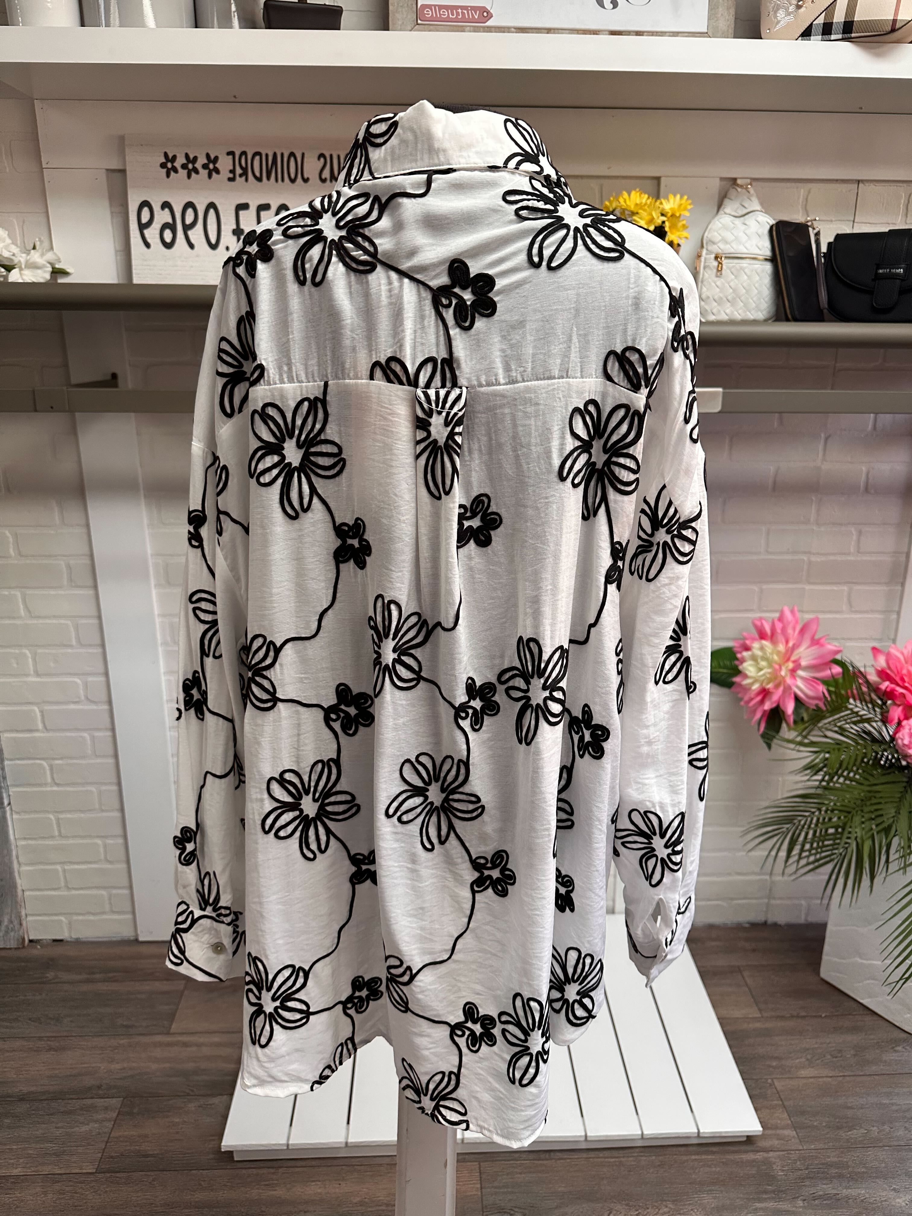 Chemise avec motif de fleurs