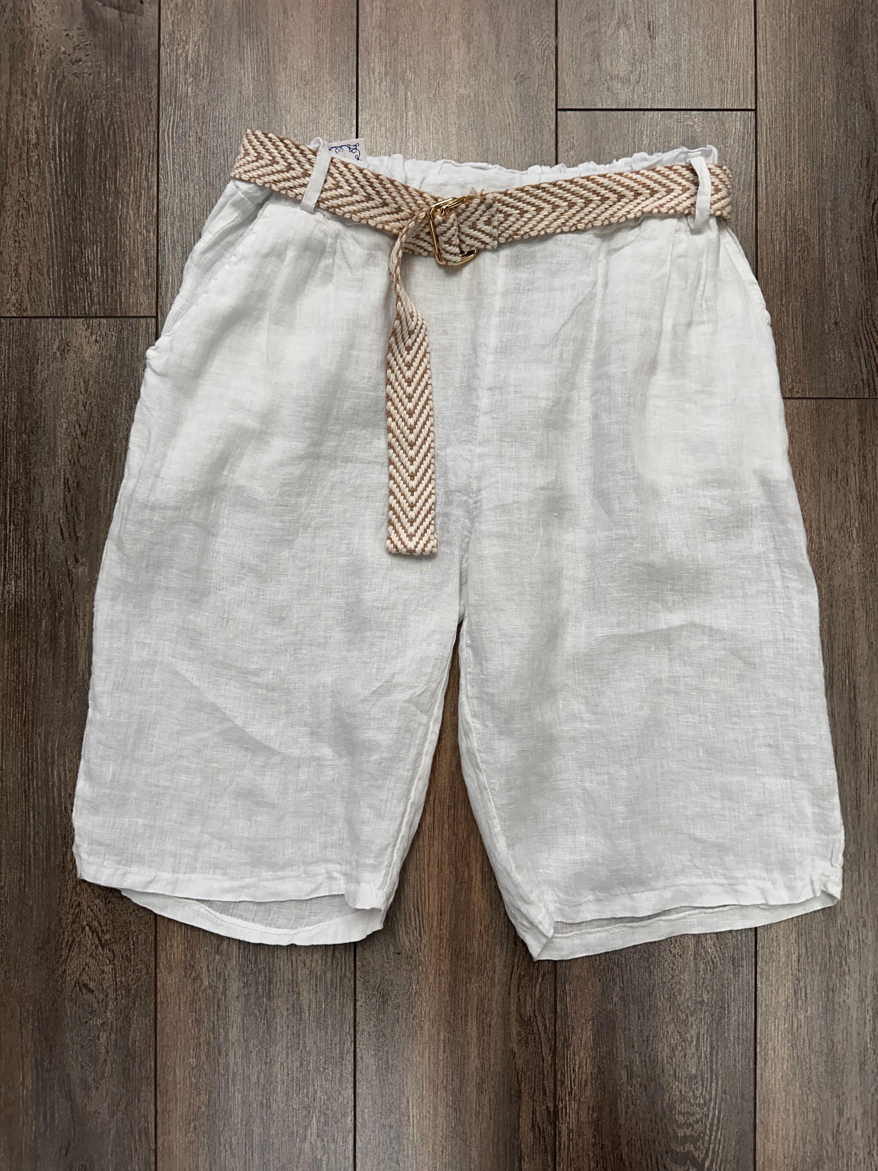 Bermudas en lin avec ceinture