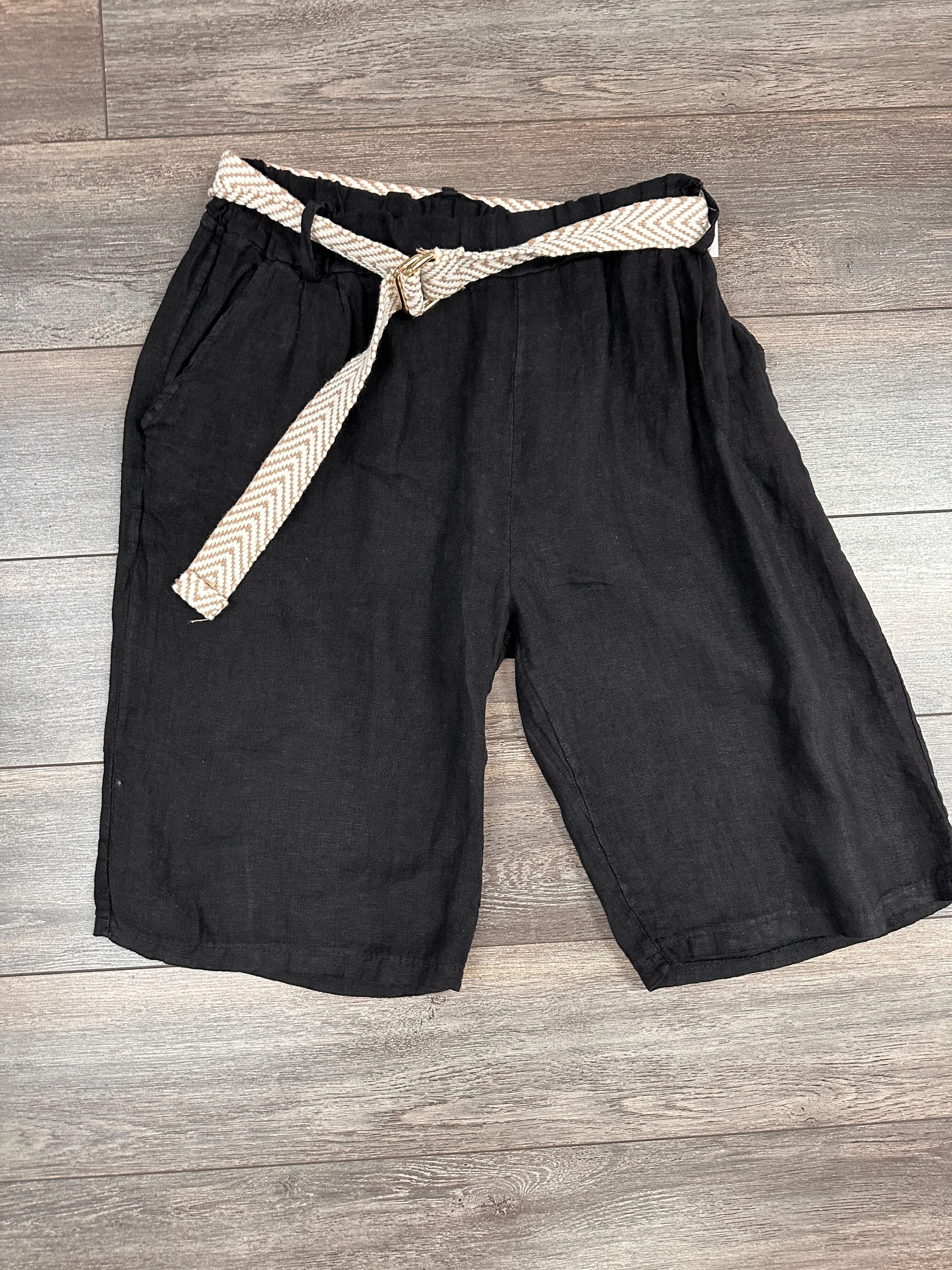 Bermudas en lin avec ceinture