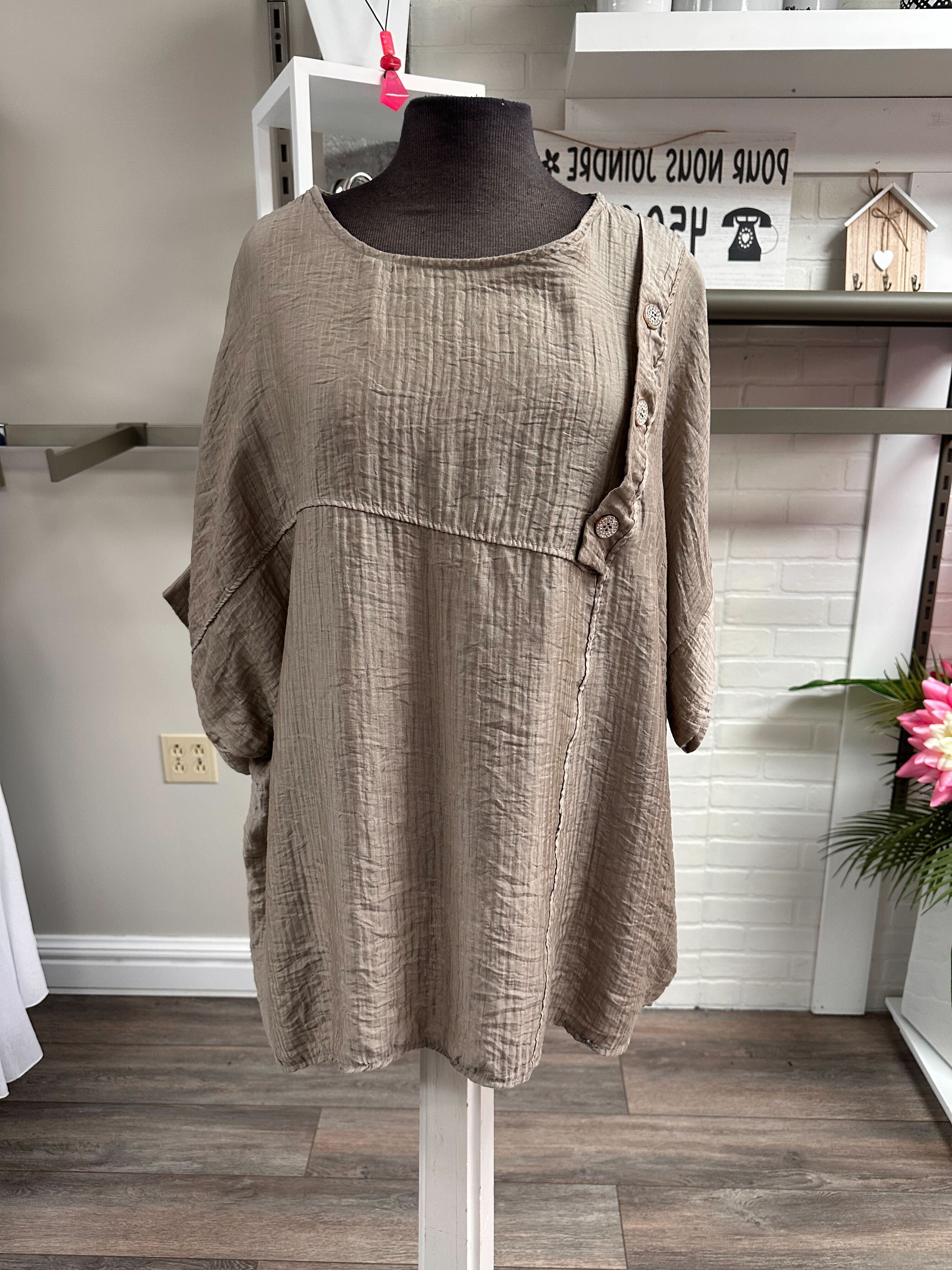Blouse avec boutons brillants