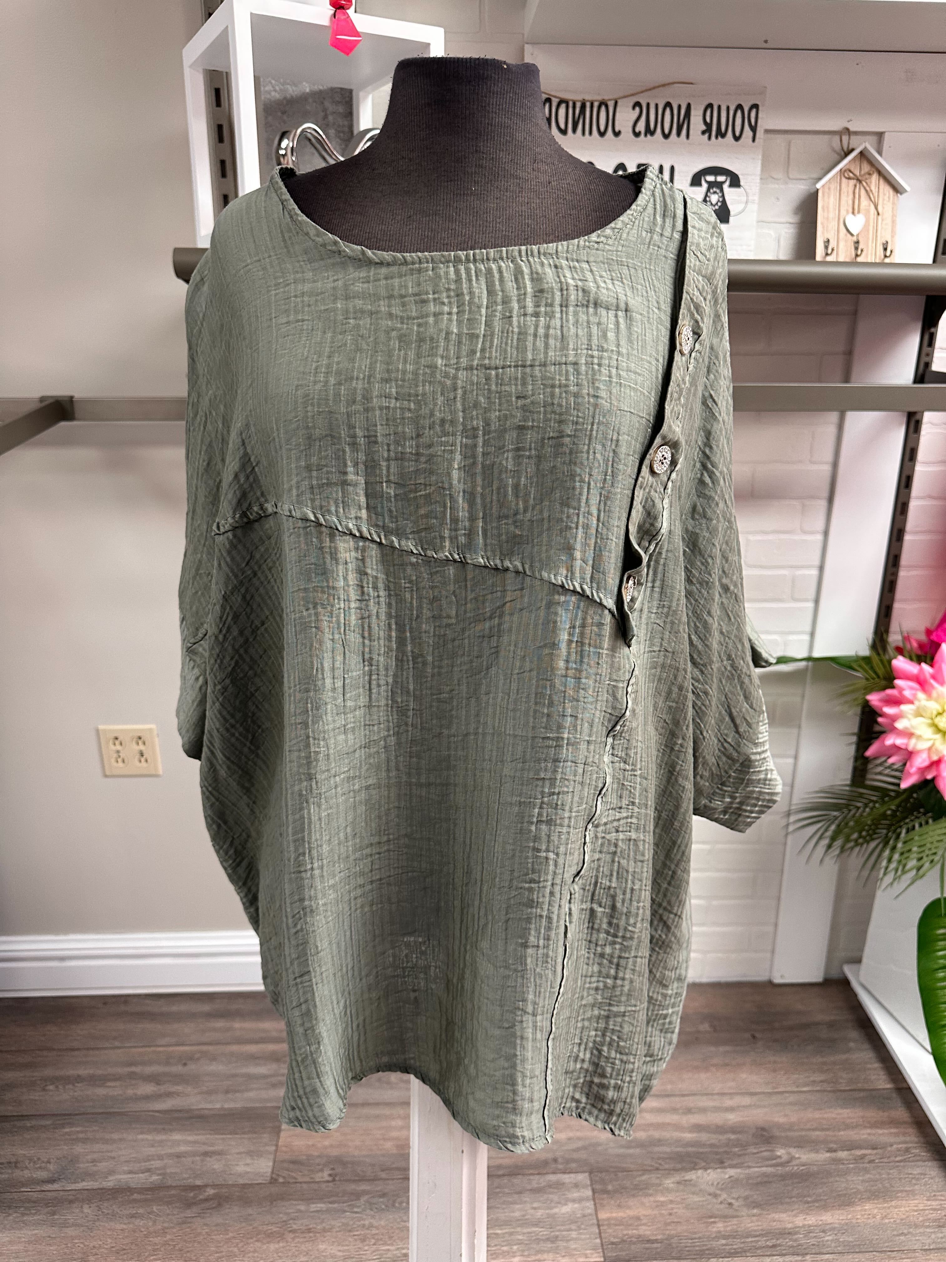 Blouse avec boutons brillants