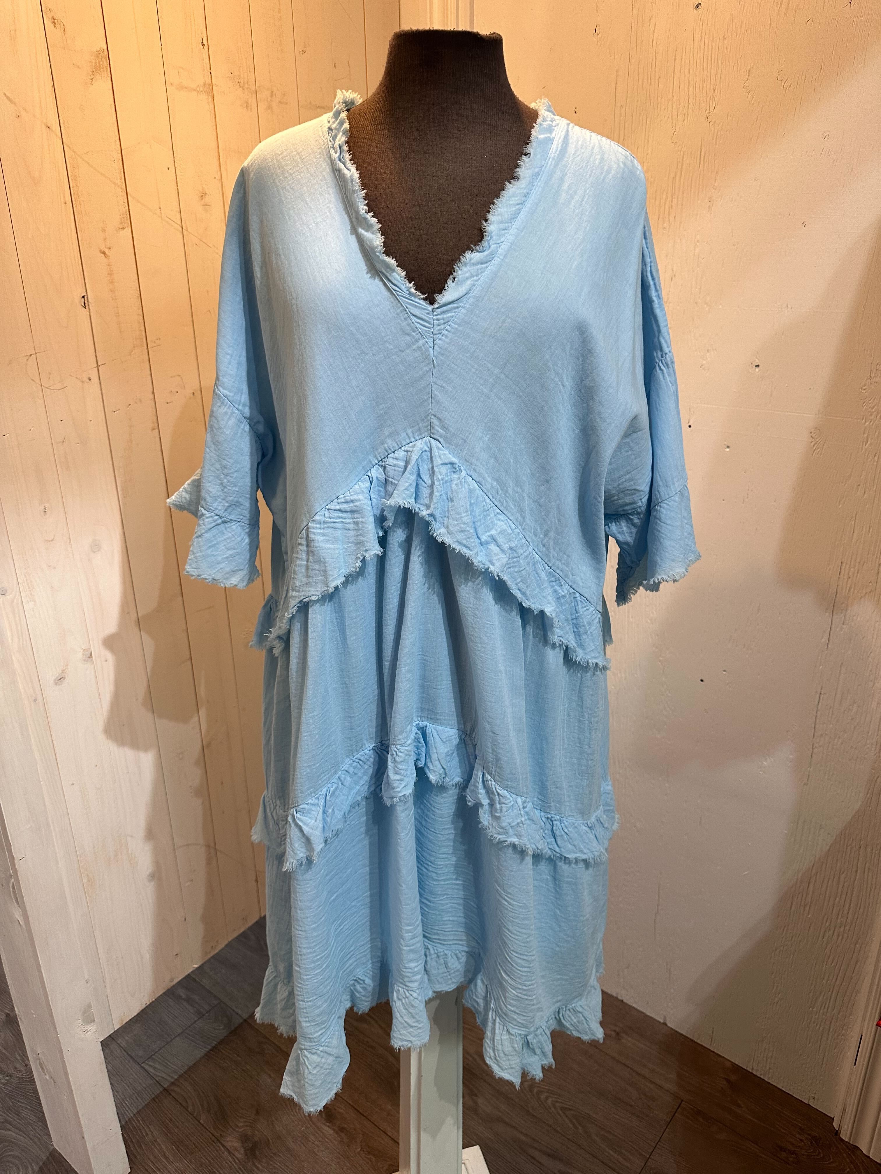 Robe courte à volants