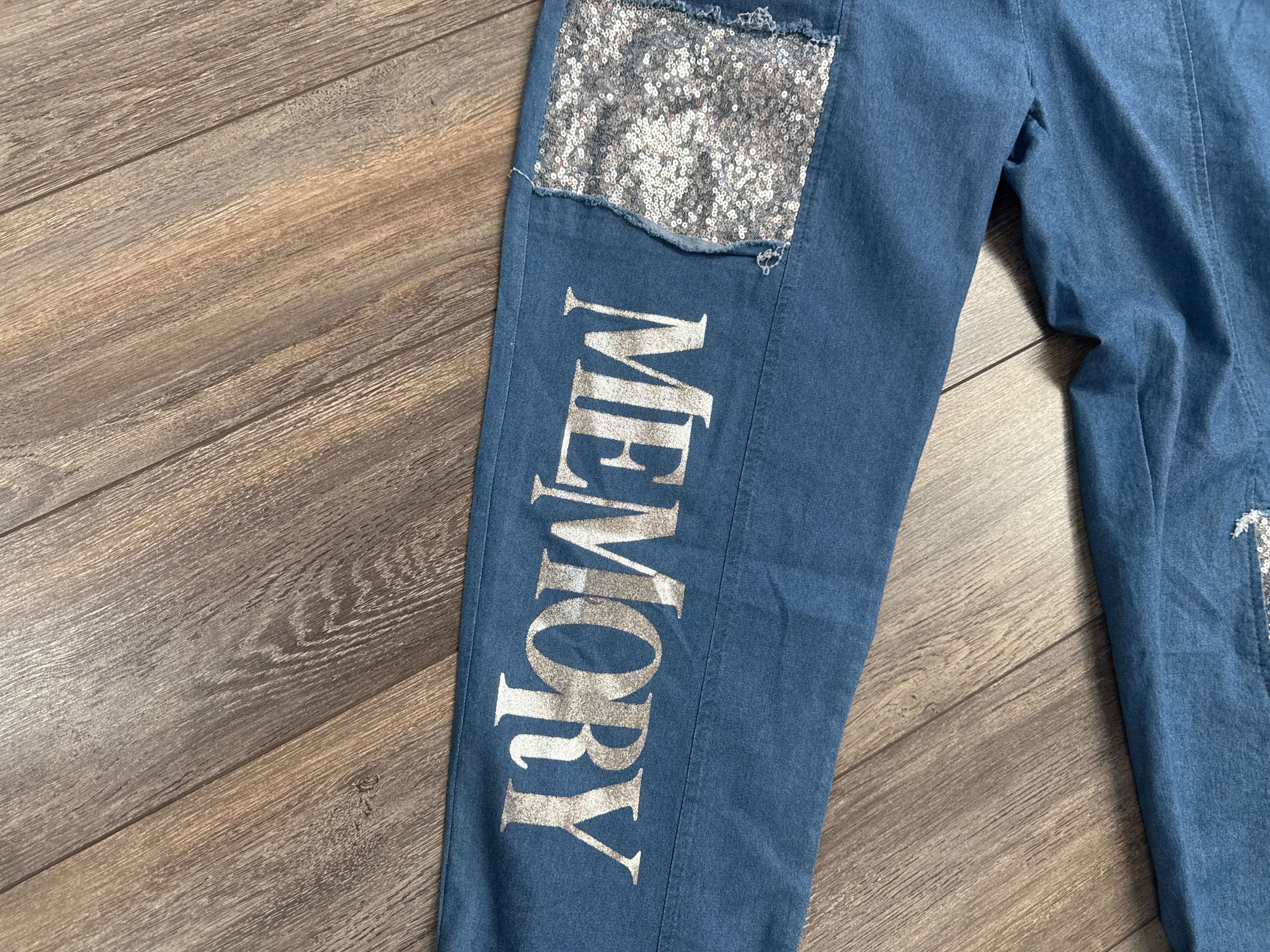 Pantalon/jeans avec patch à paillette