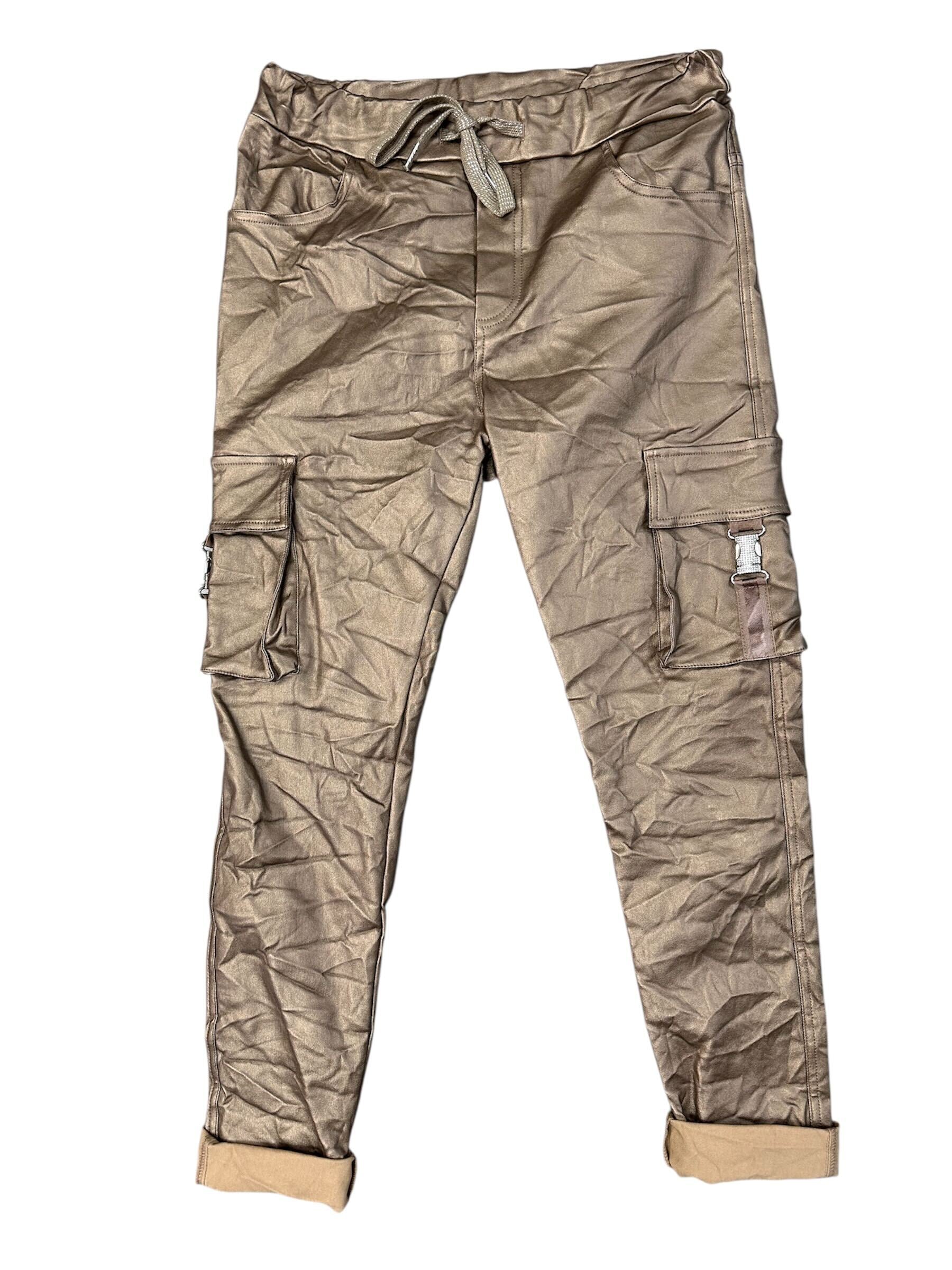 Pantalon de cuir style cargo