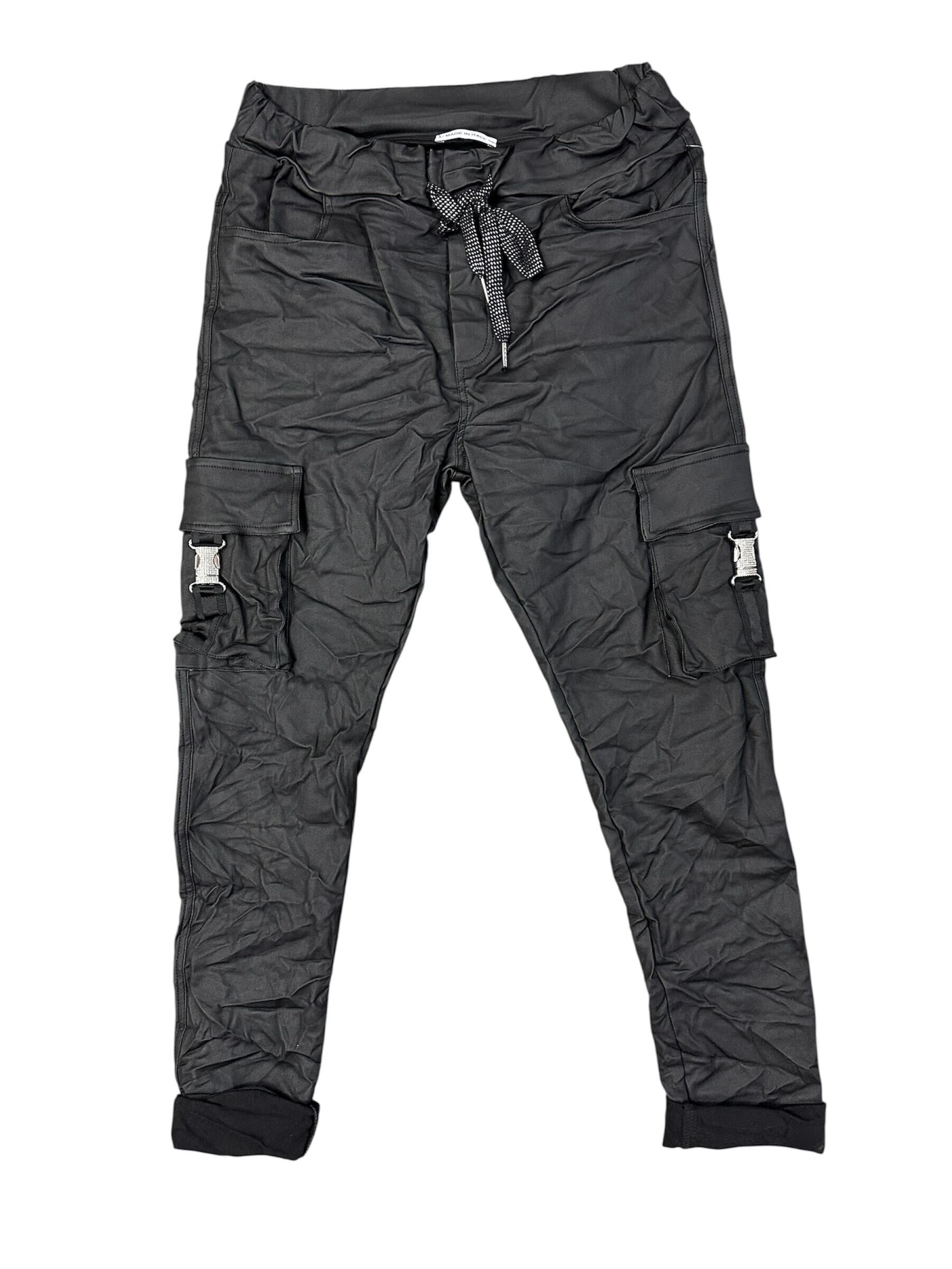 Pantalon de cuir style cargo
