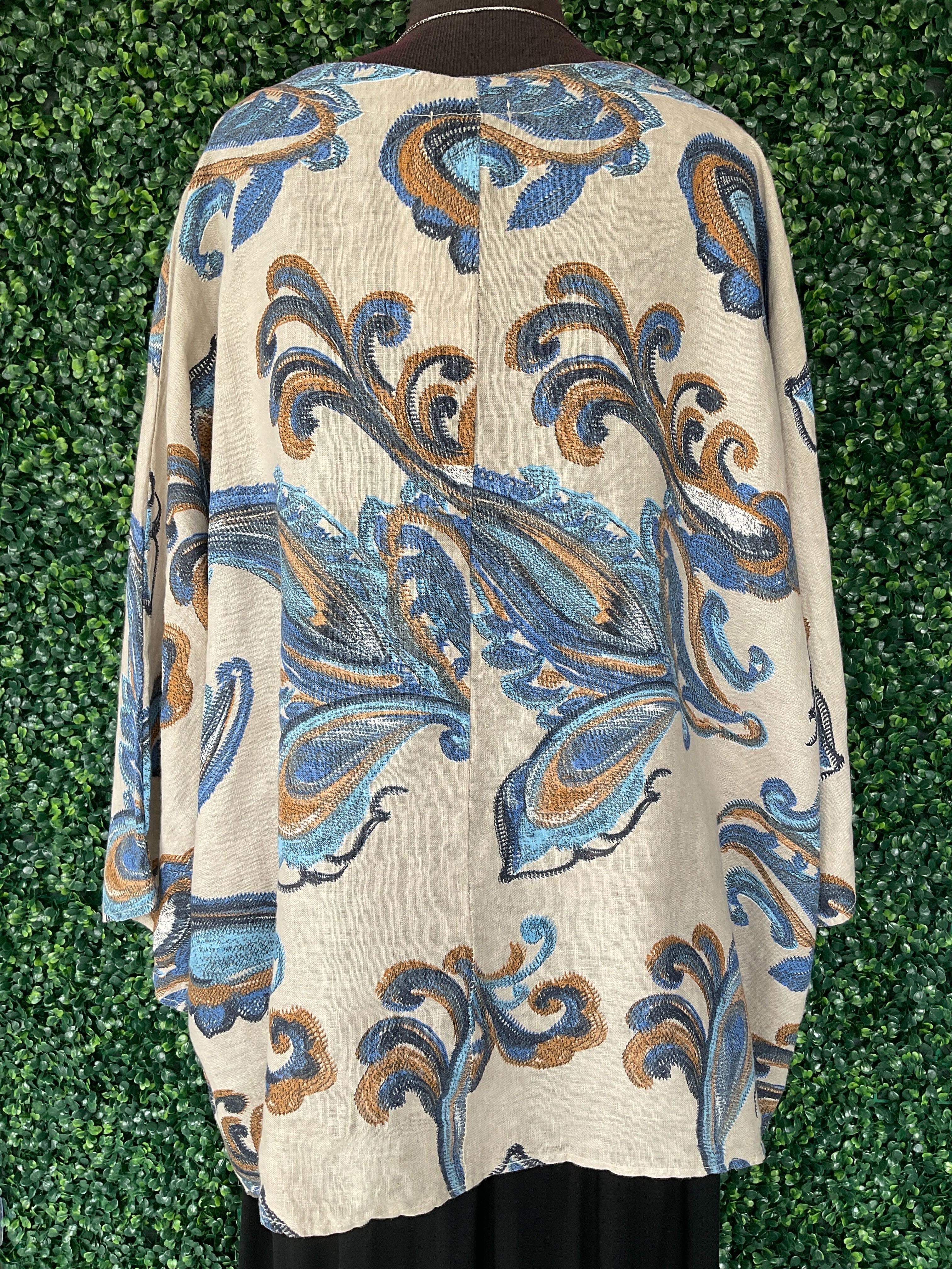 Blouse avec motif damask