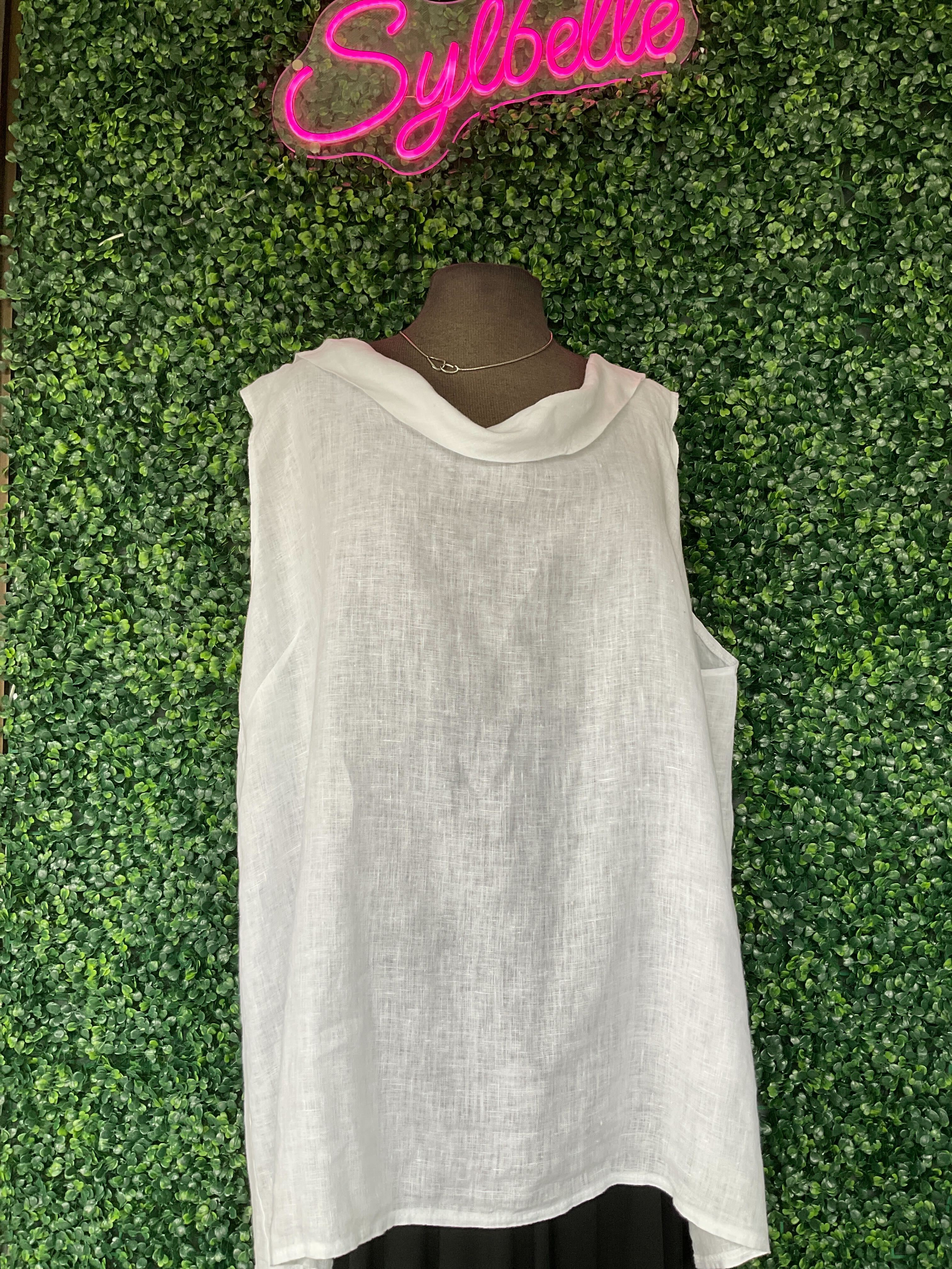 Chemise sans manche en lin