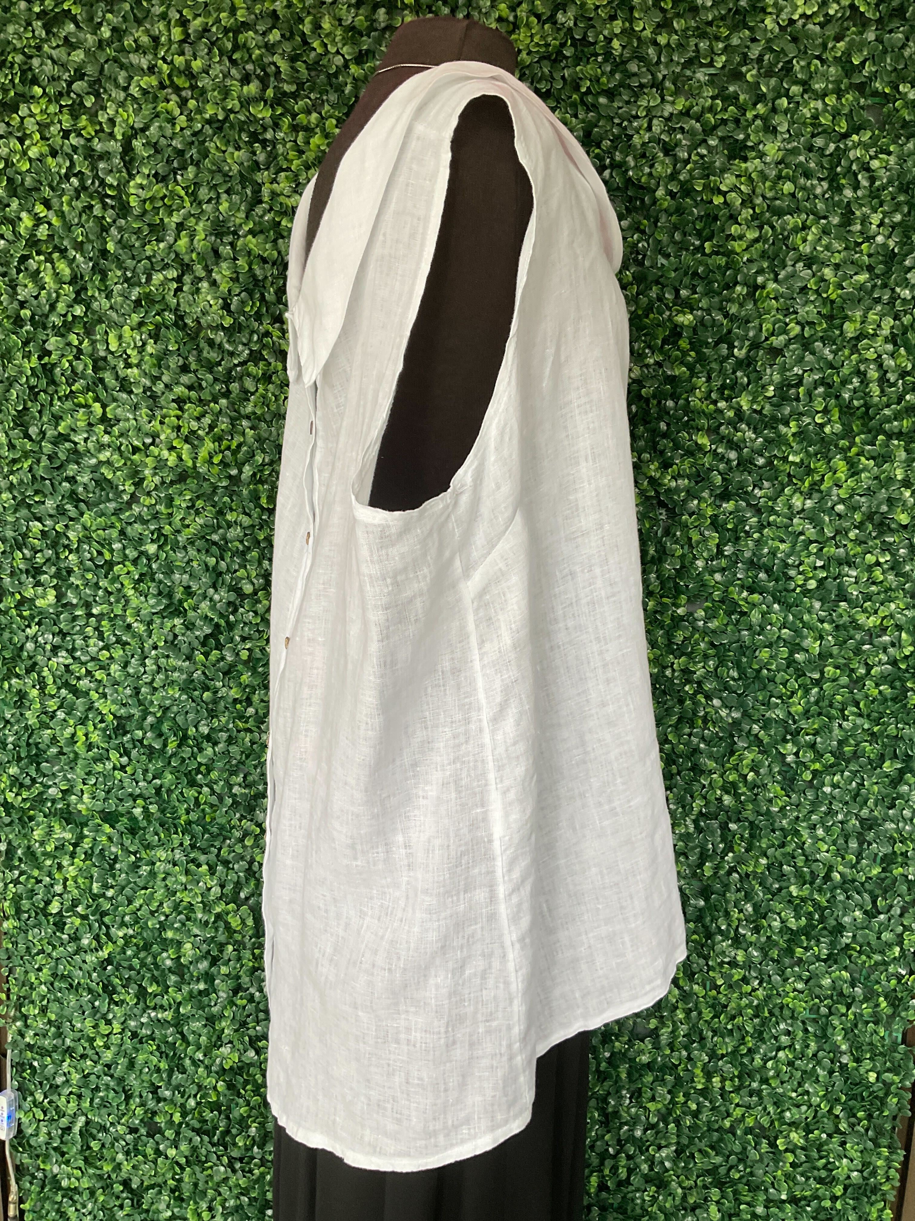 Chemise sans manche en lin