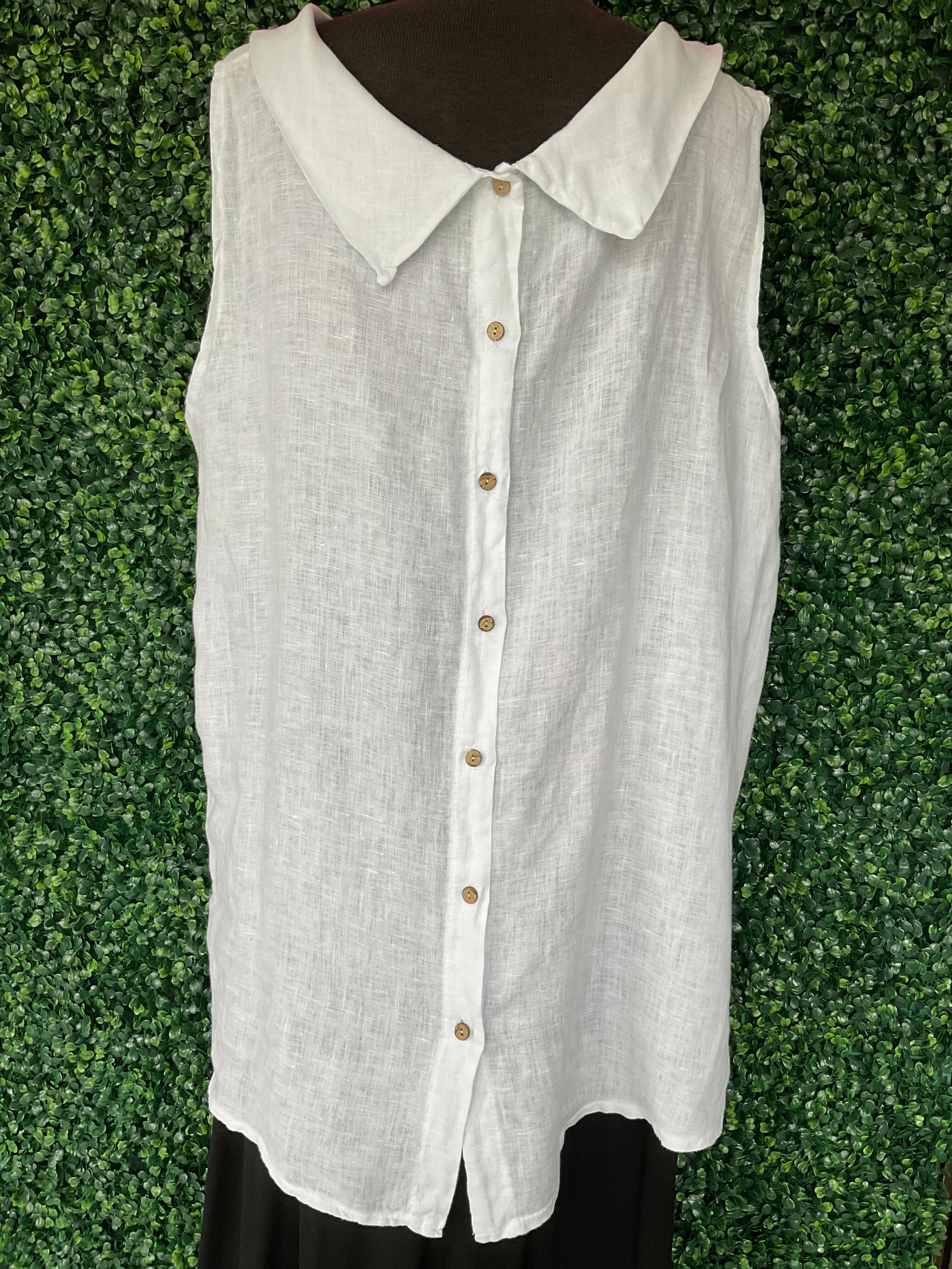 Chemise sans manche en lin