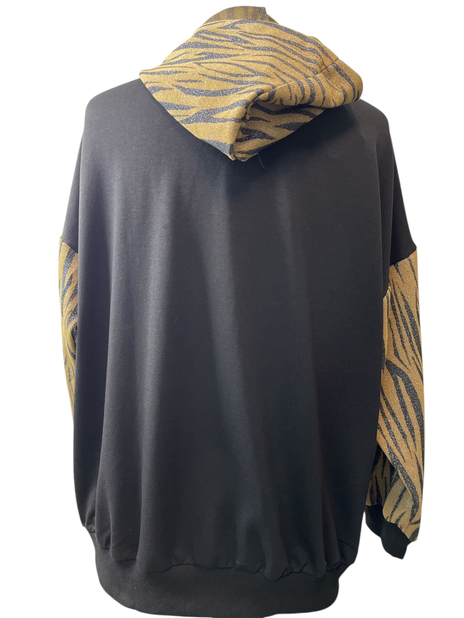 Veste avec capuchon zébré