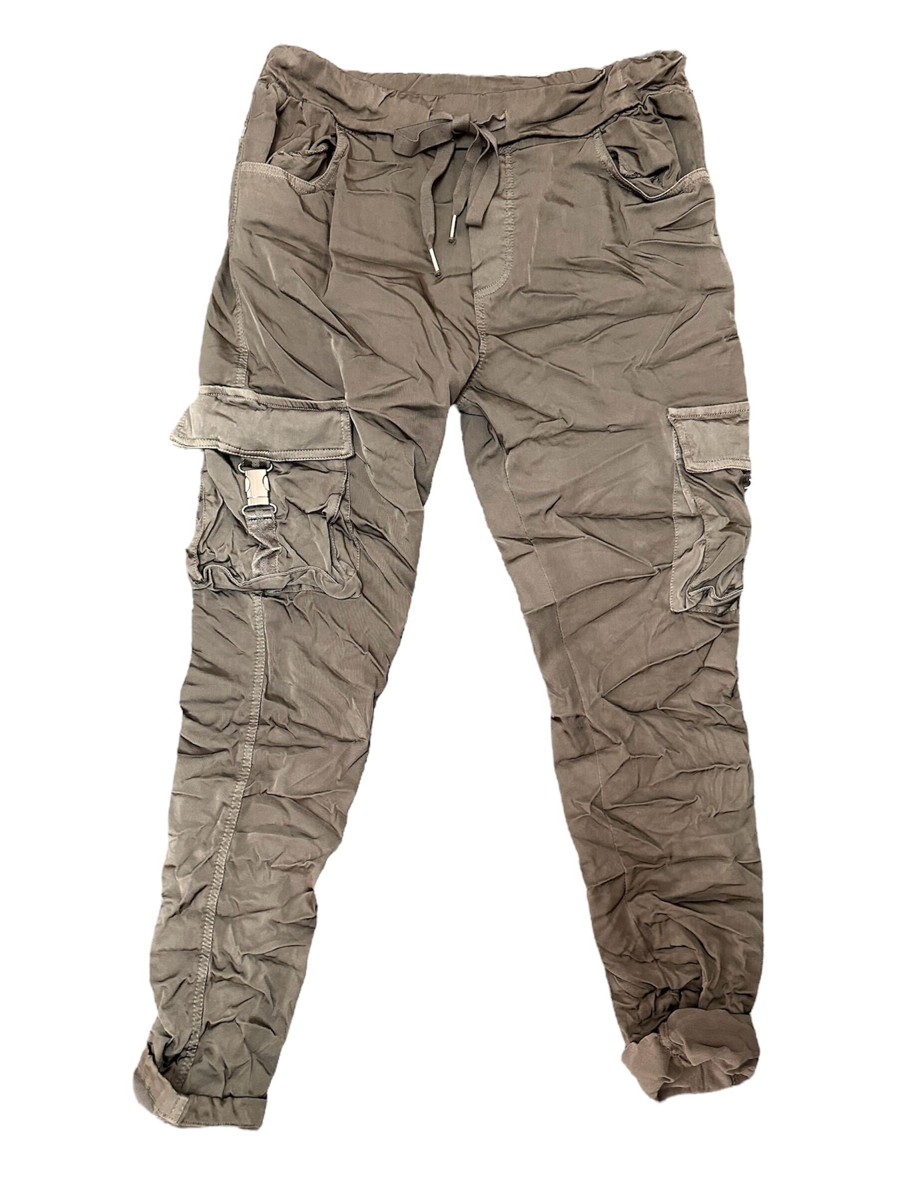 Pantalon satiné style cargo