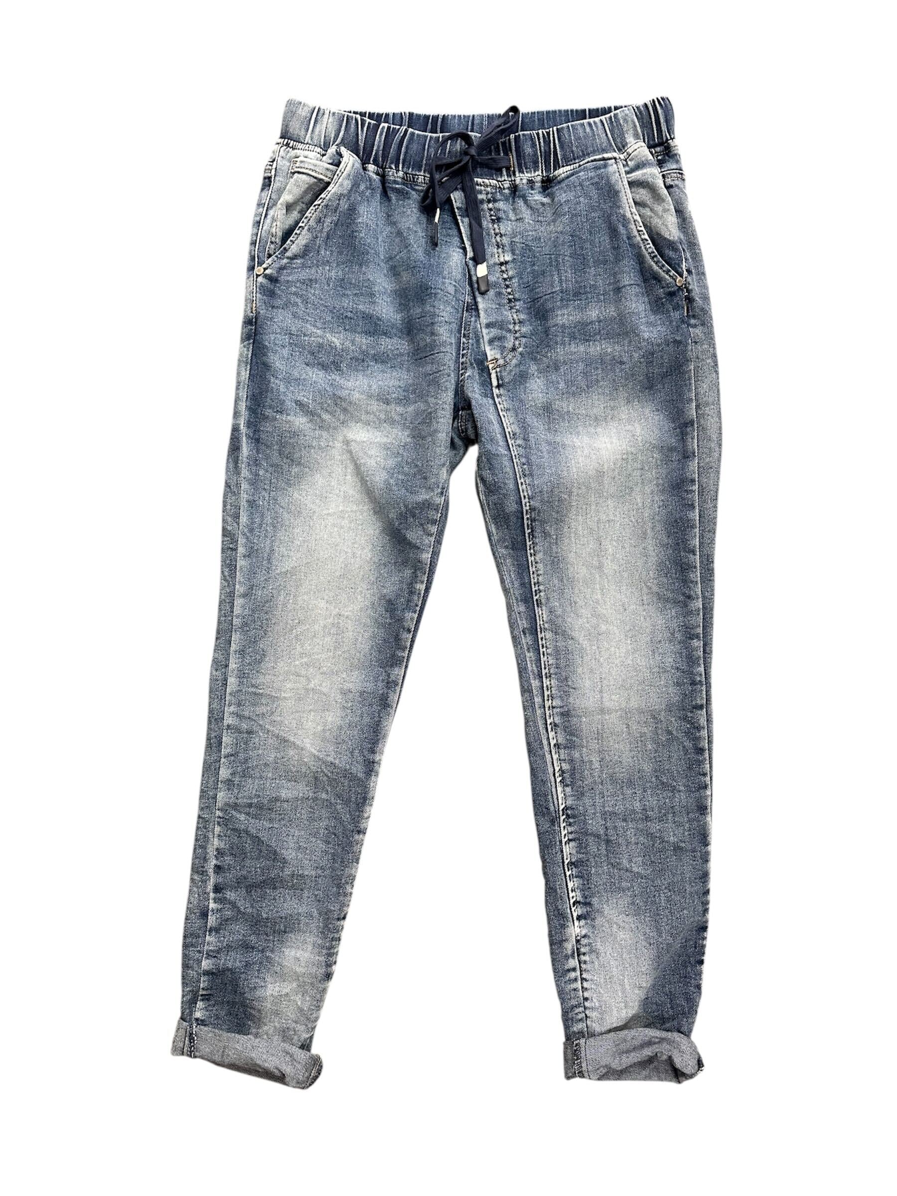 Jeans avec taille élastique