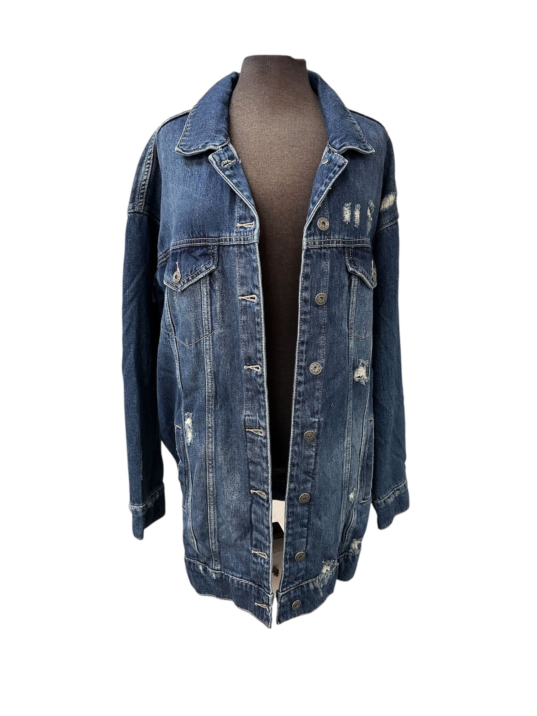 Veste longue en jeans