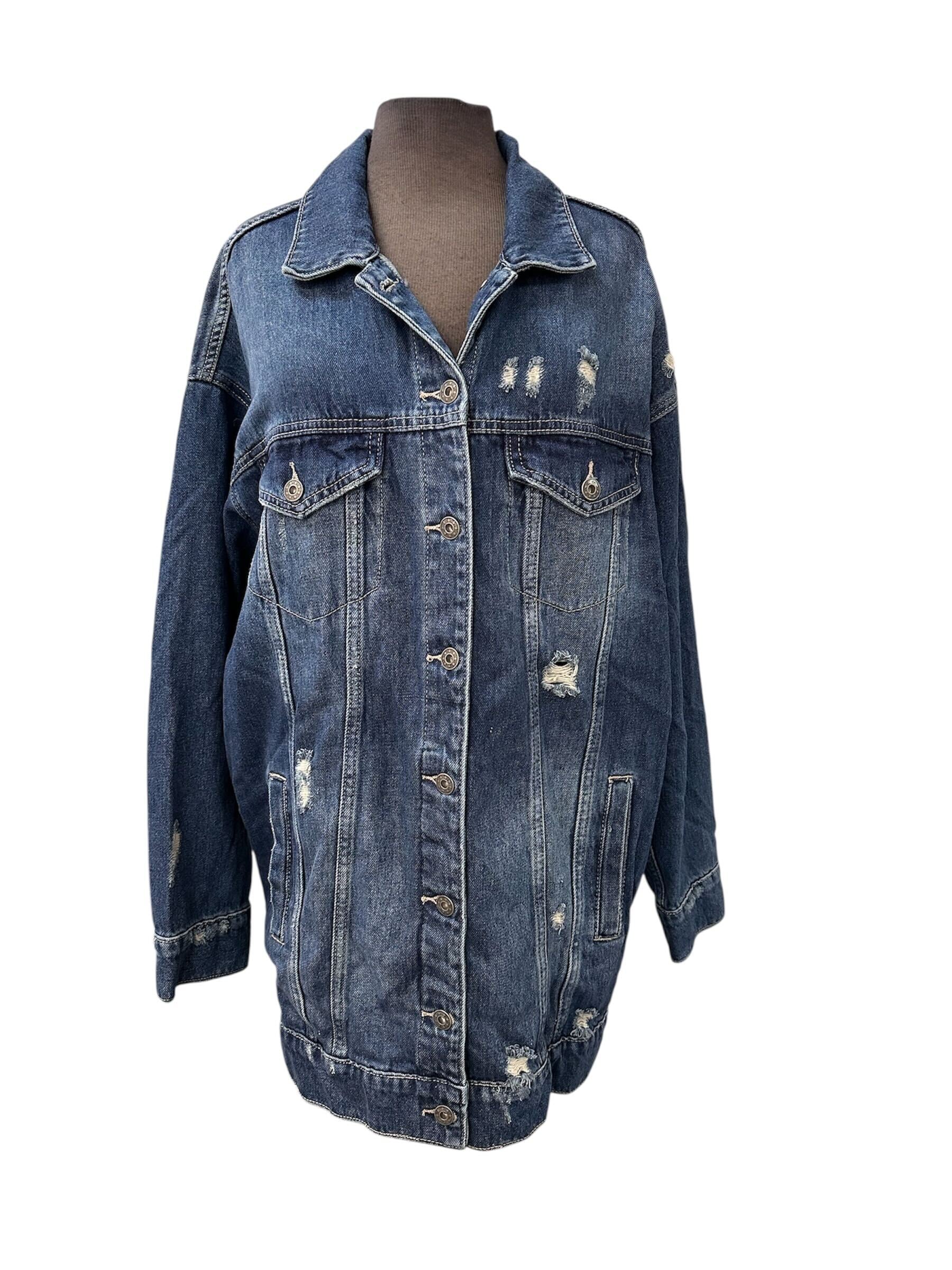 Veste longue en jeans