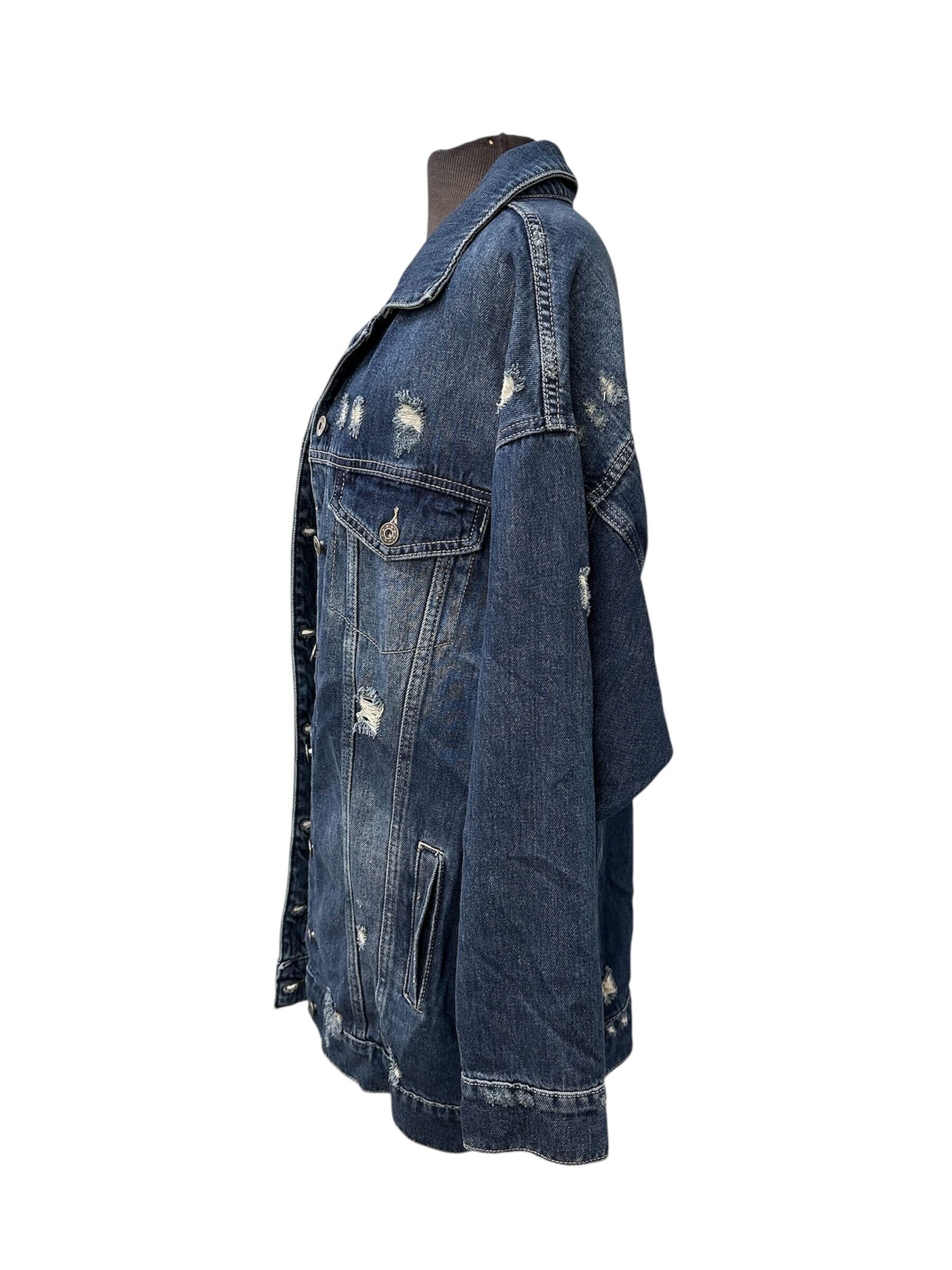 Veste longue en jeans