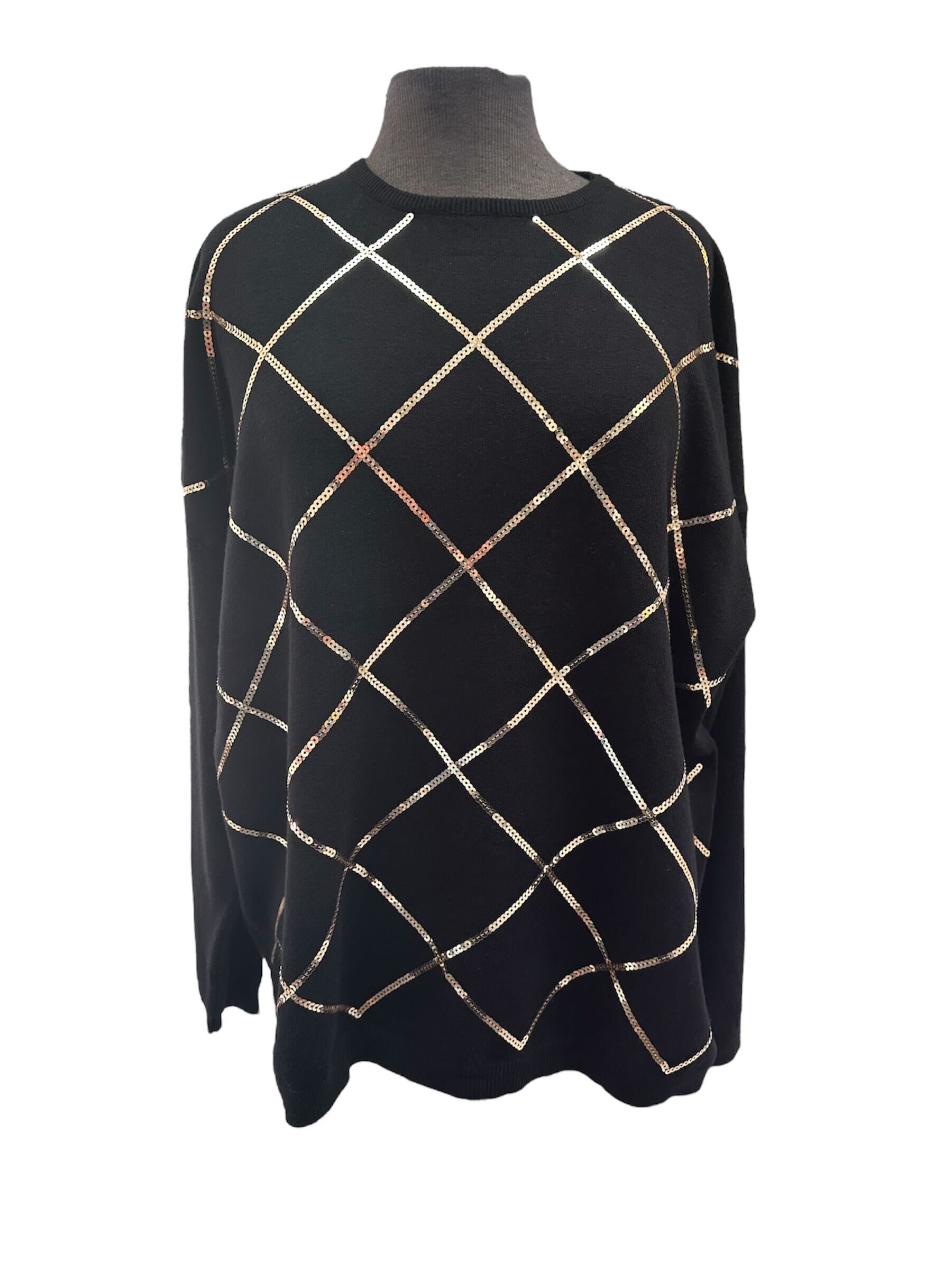 Chandail avec motif de paillettes or