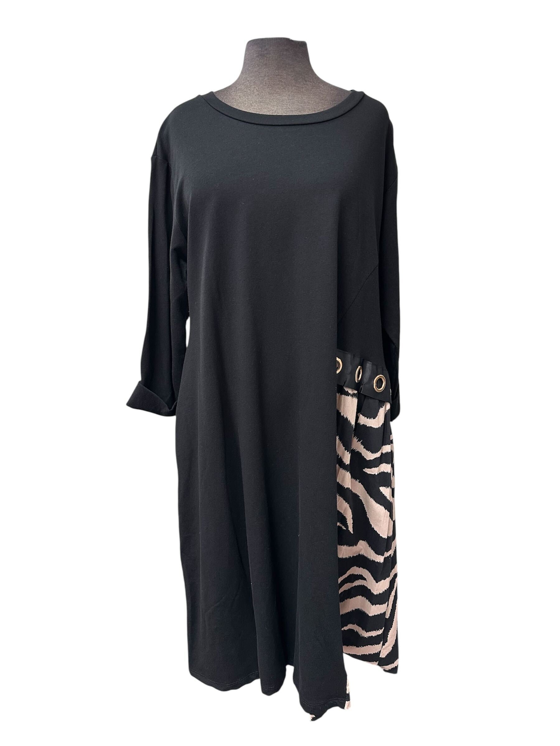 Robe noir avec motif zébré