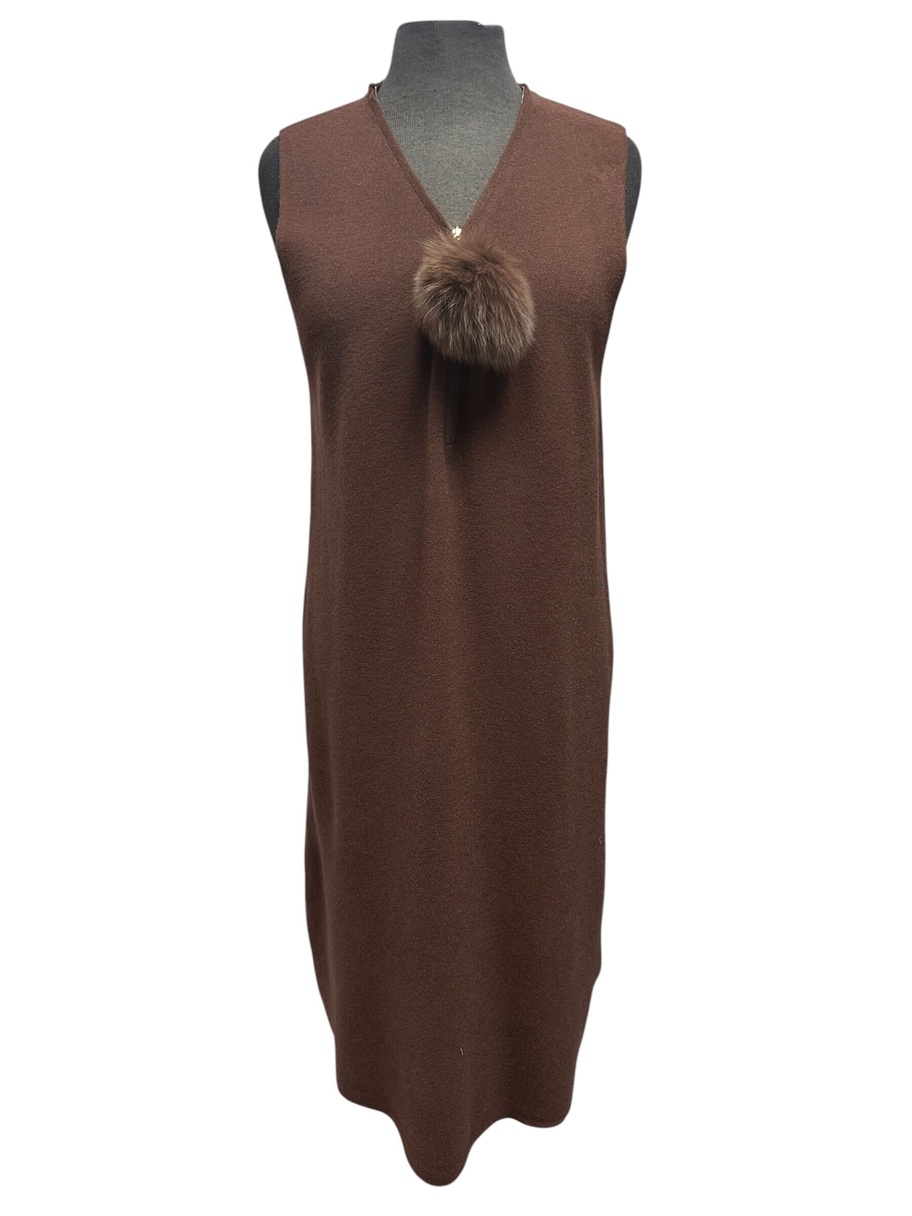 Robe sans manches en lainage