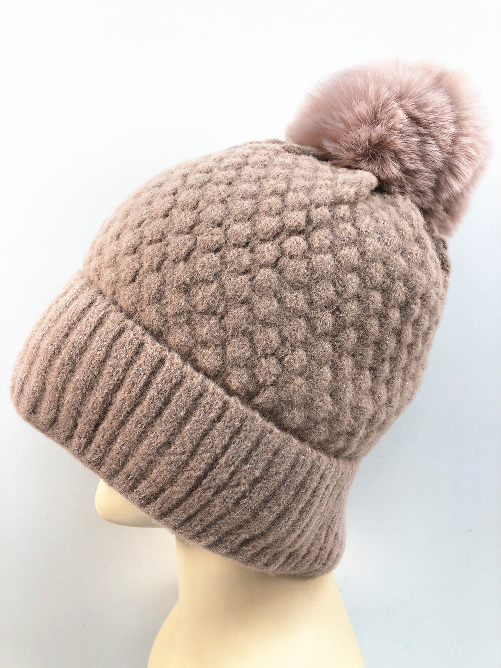 Tuque brillante avec pompon
