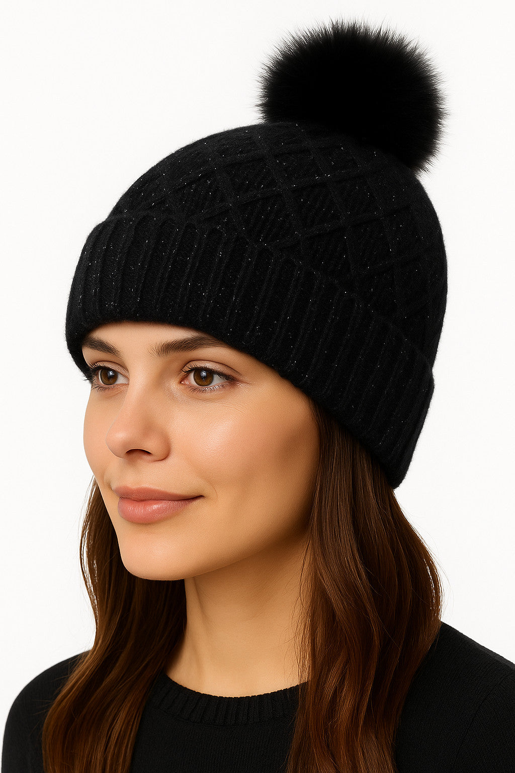 Tuque brillante avec pompon