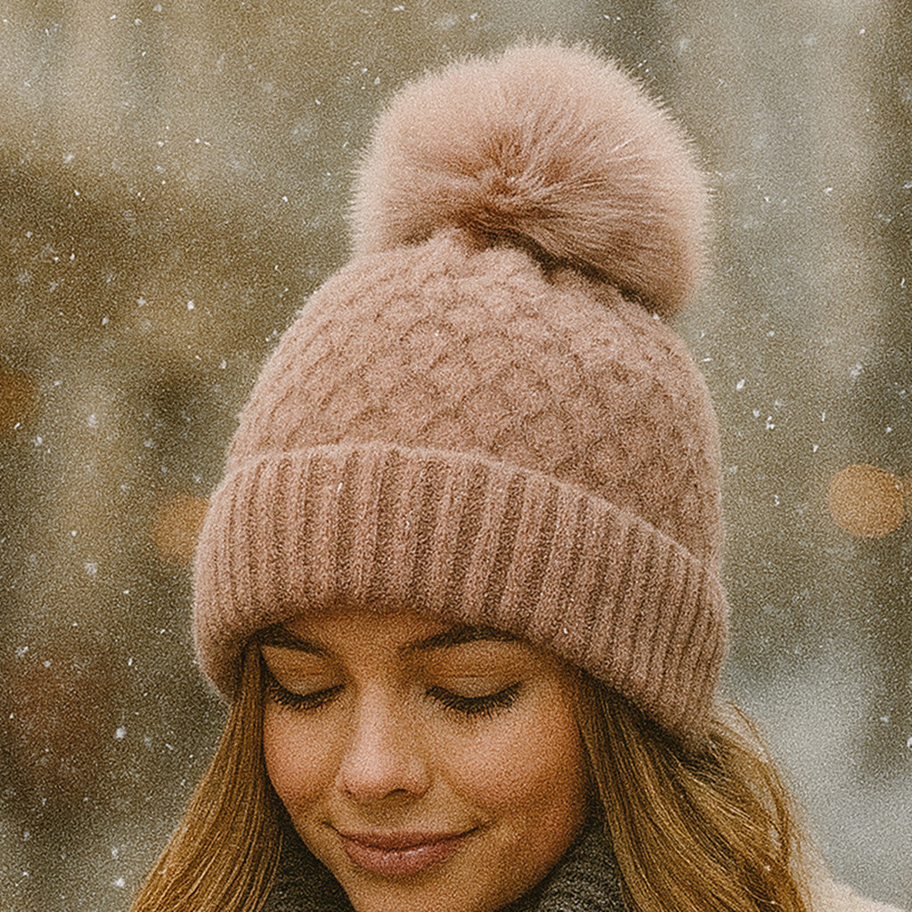 Tuque brillante avec pompon