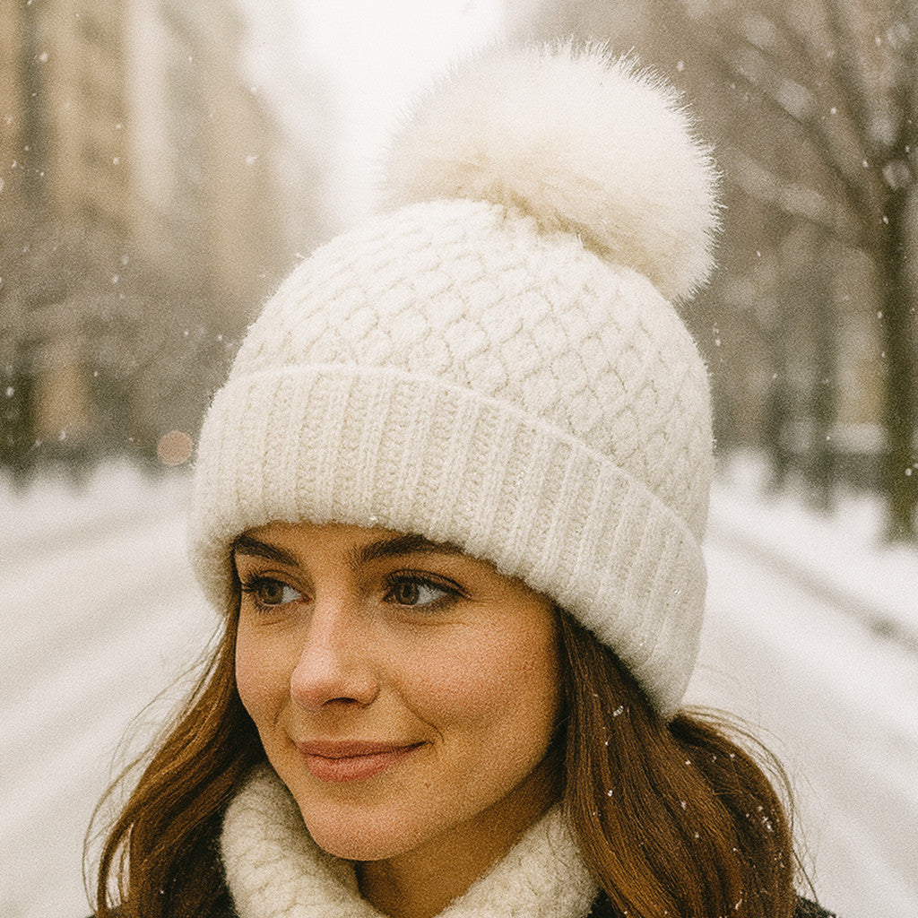Tuque brillante avec pompon