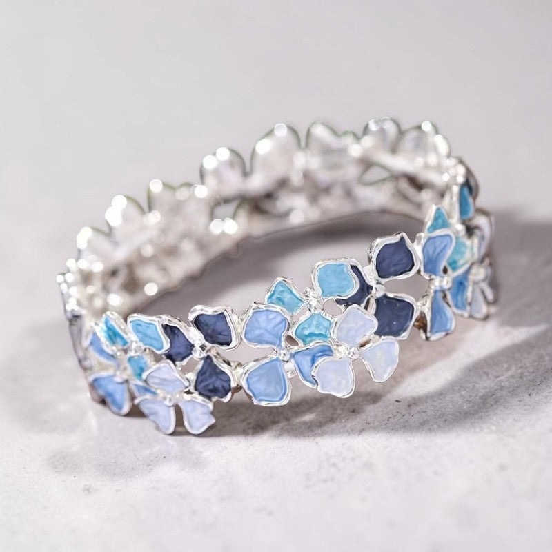 Bracelet fleurs bleues