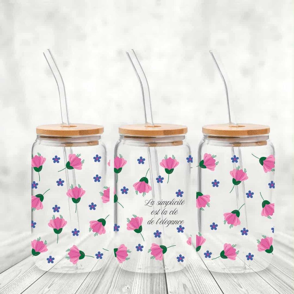 Verre avec couvercle et paille