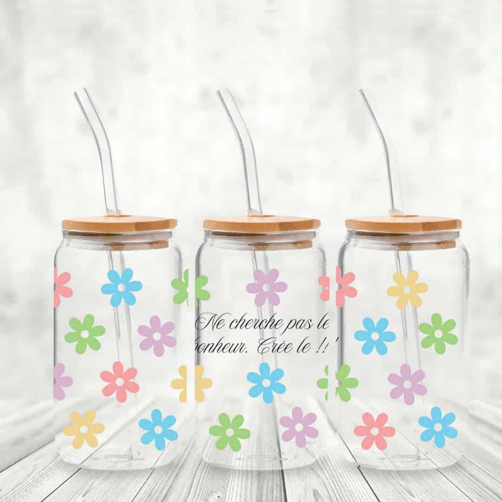 Verre avec couvercle et paille