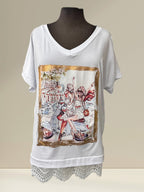 T-shirt (dentelle dans le bas)