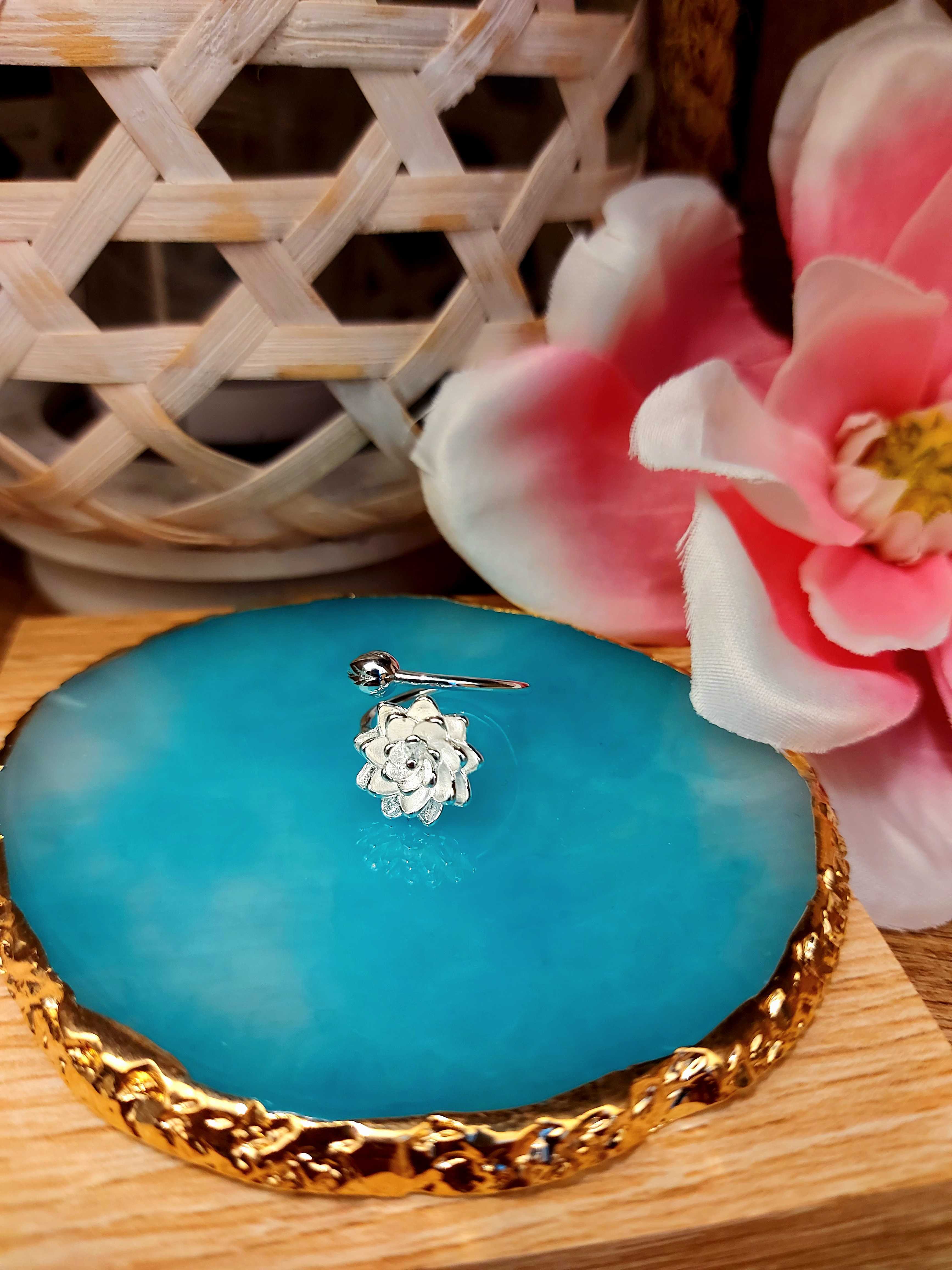 Bague Ajustable Fleur Argent