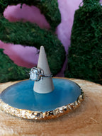 Bague argent avec perle (ajustable)