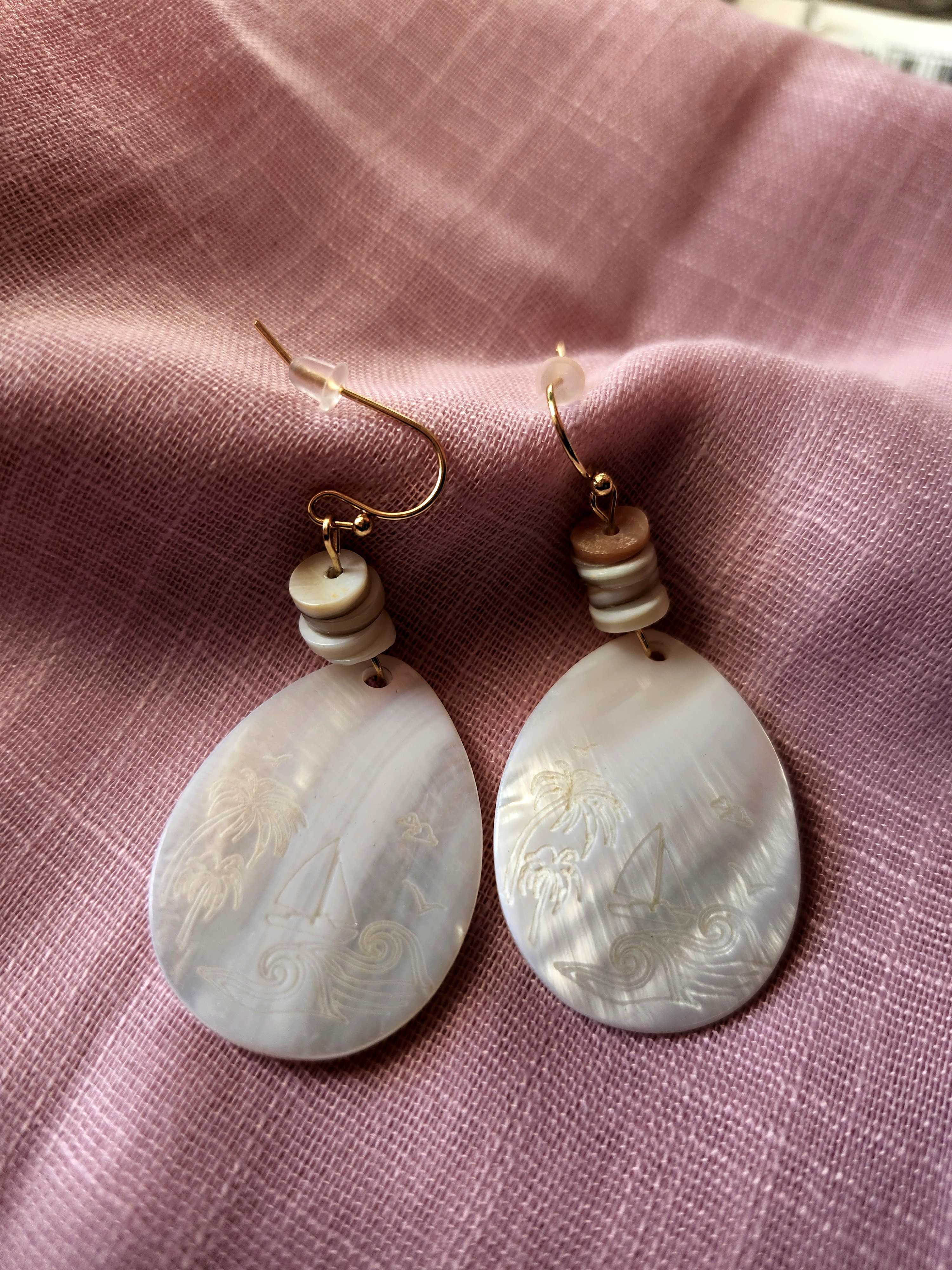 Boucle d'oreille (Voilier / Palmier)
