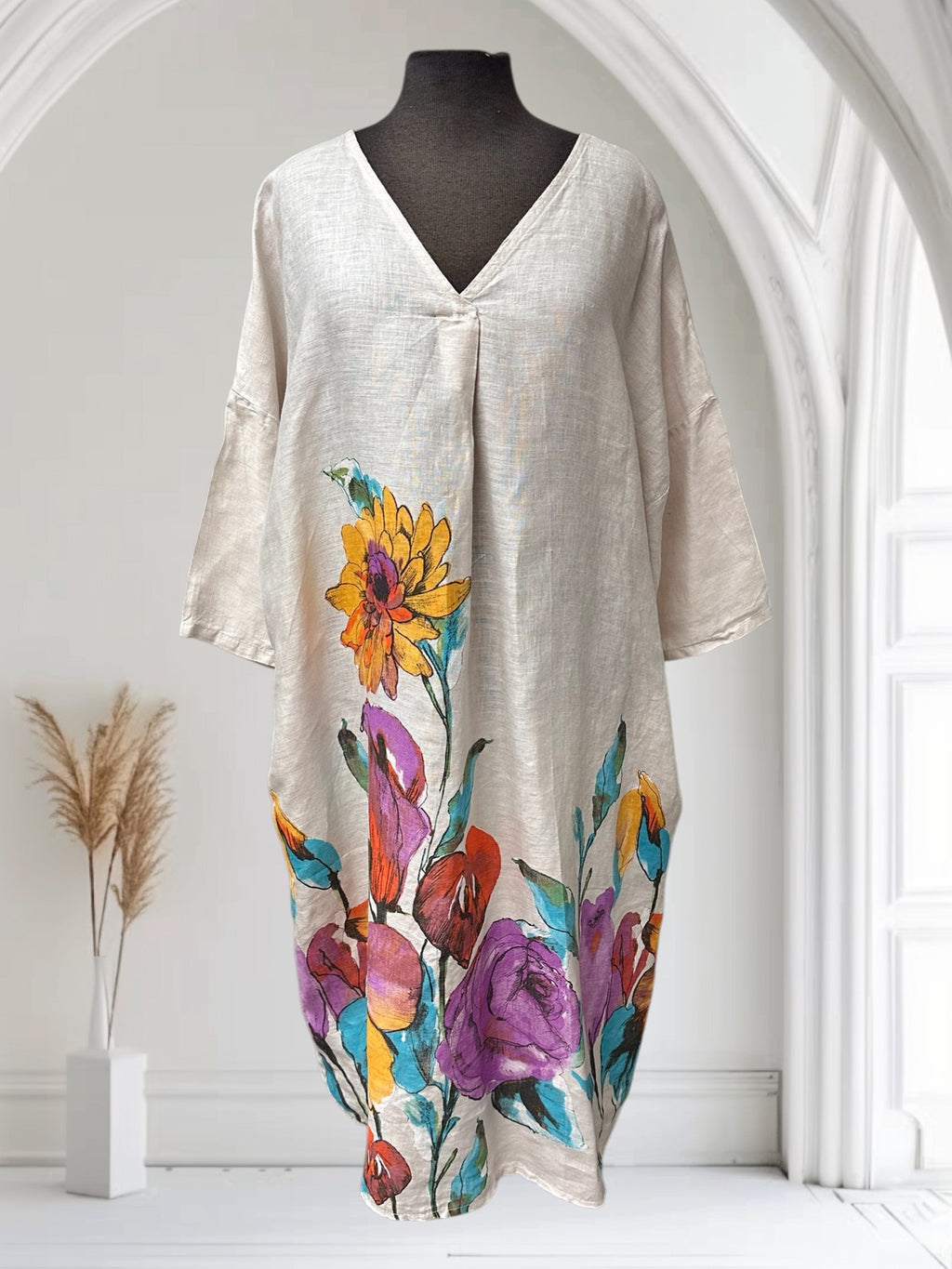Robe en lin (Col en V)