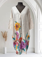 Robe en lin (Col en V)