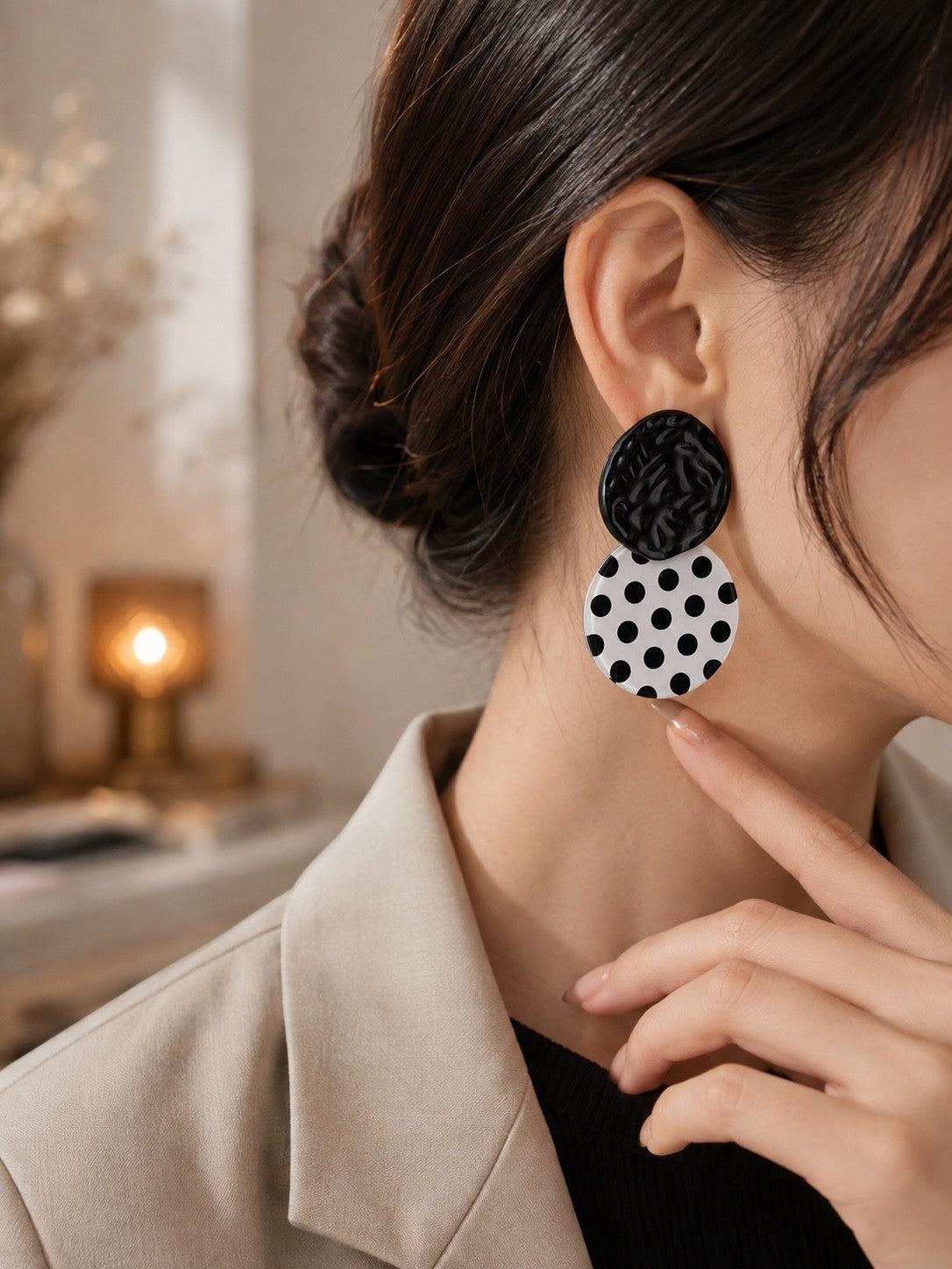Boucle d'oreille à pois