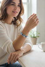 Bracelet fleurs bleues
