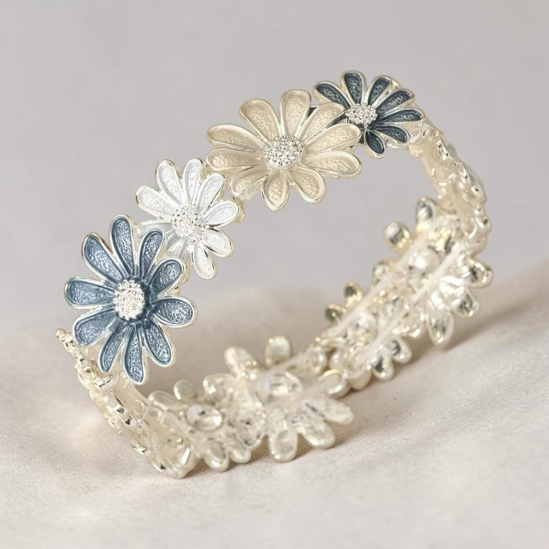 Bracelet fleurs bleues