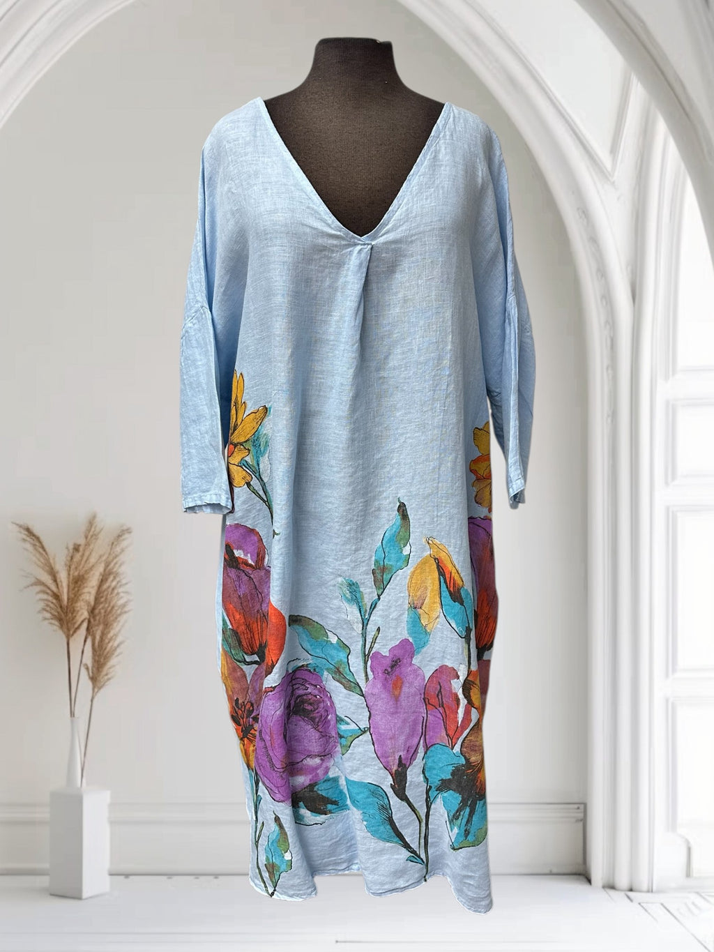 Robe en lin (Col en V)