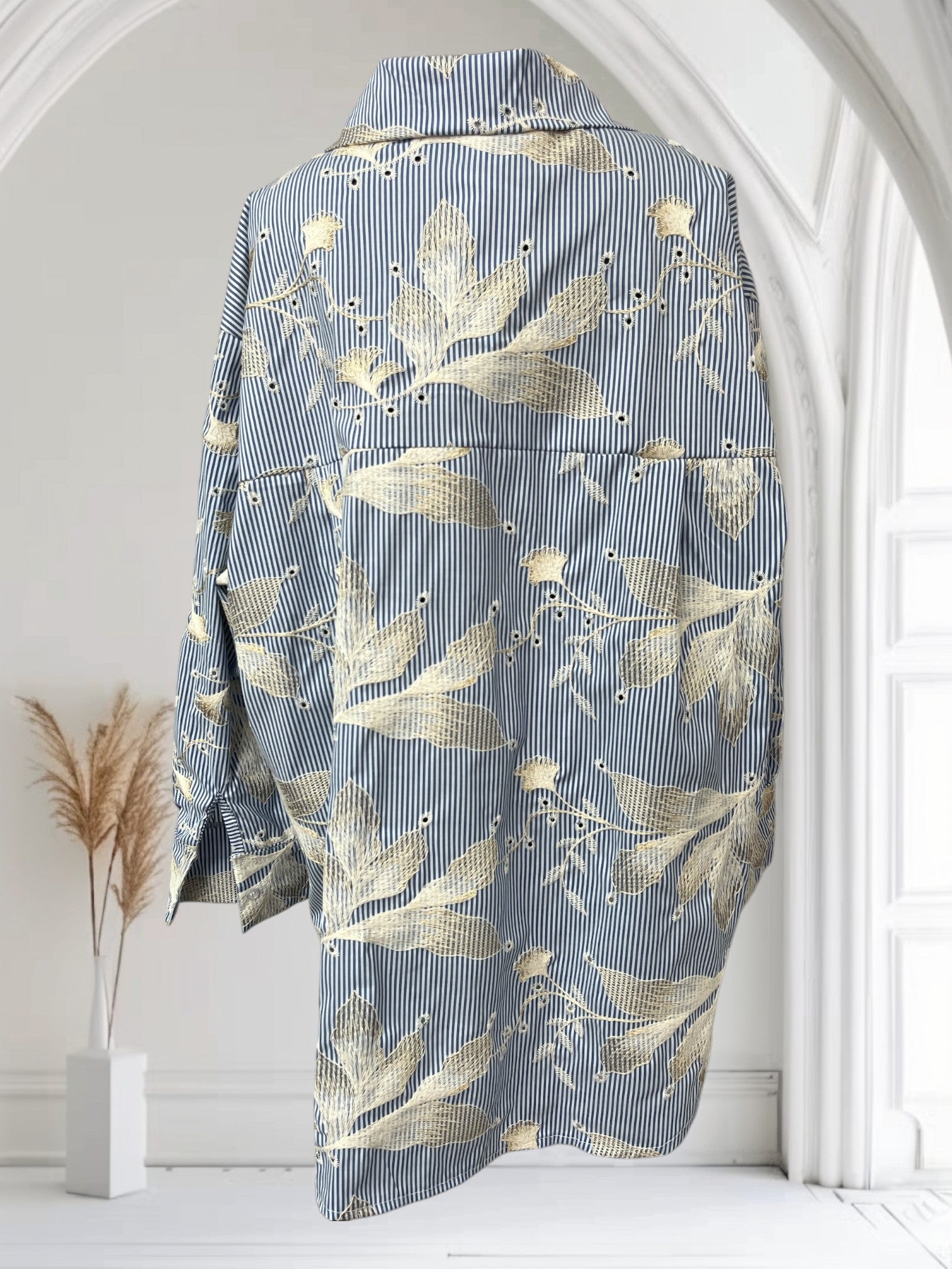 Blouse rayé (Feuilles)