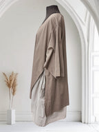 Robe (avec insertion de tissu rayé)