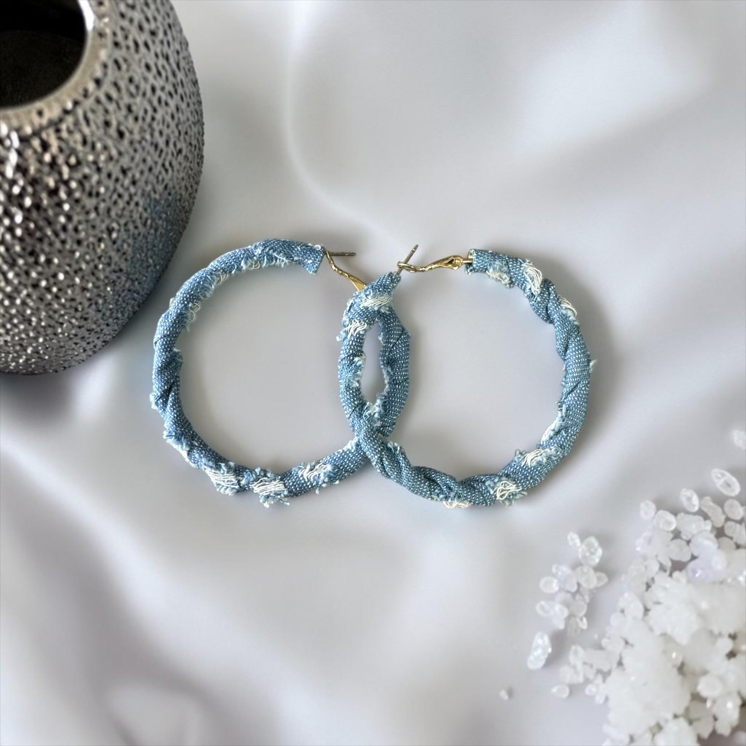 Boucle d'oreille en jeans (anneaux)