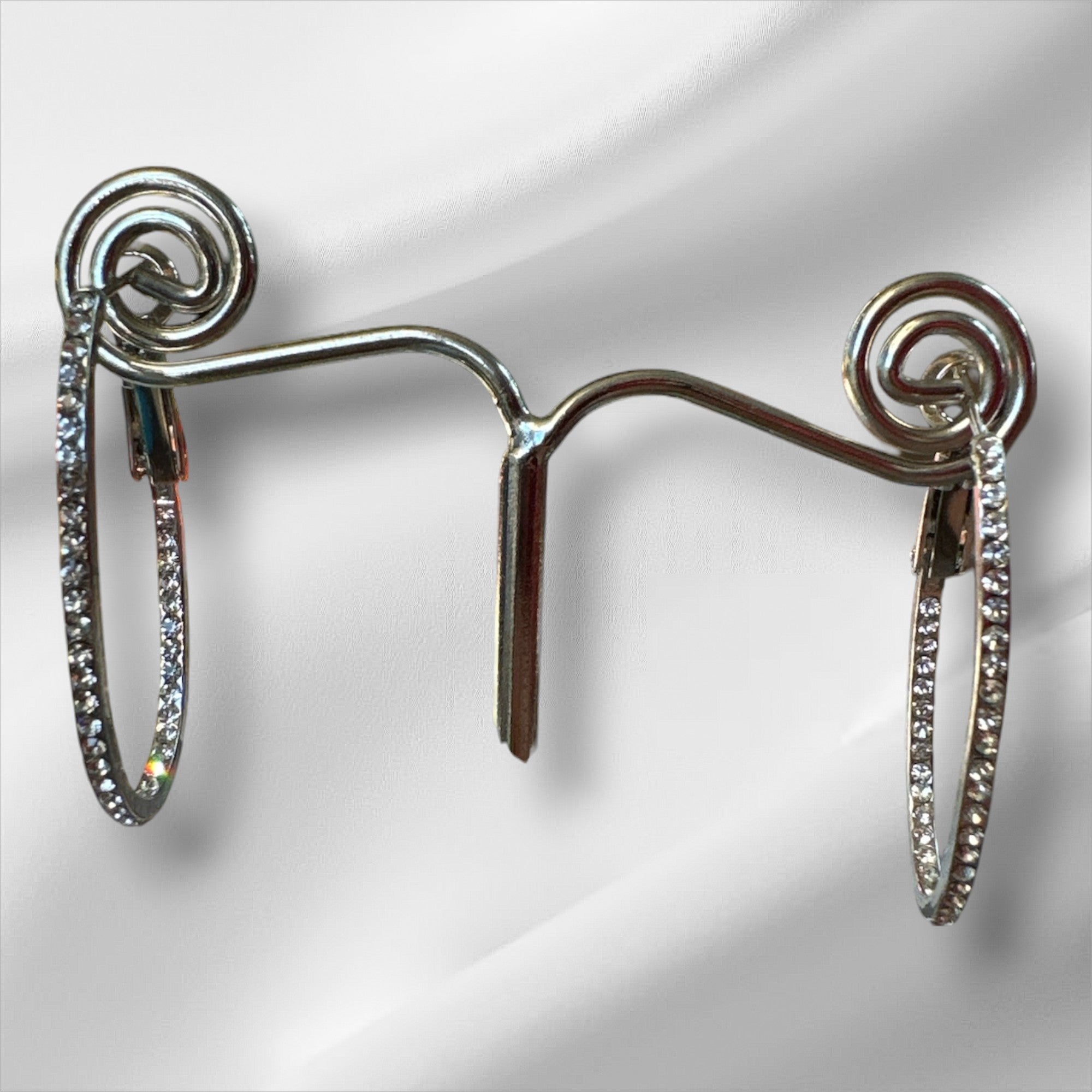 Boucles d'oreille (anneaux ovals brillants)