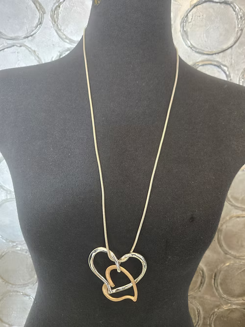 Collier en chaîne(double coeur)