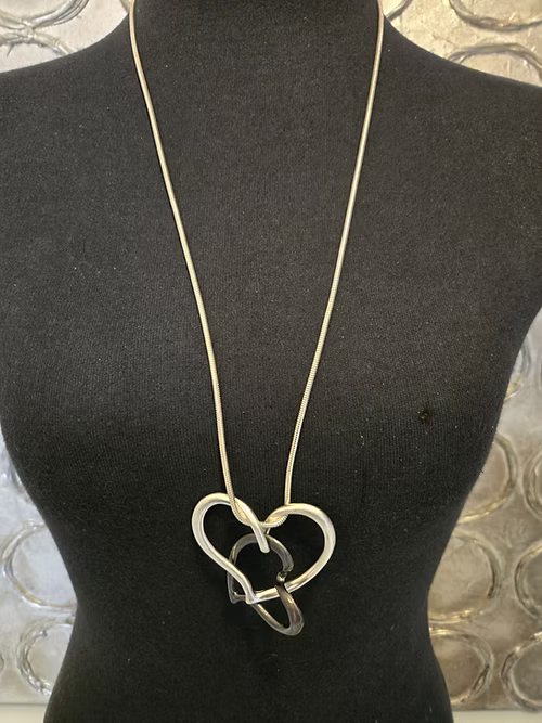 Collier en chaîne(double coeur)