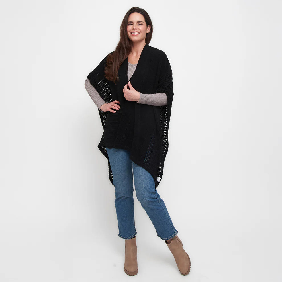 Poncho à devant ouvert